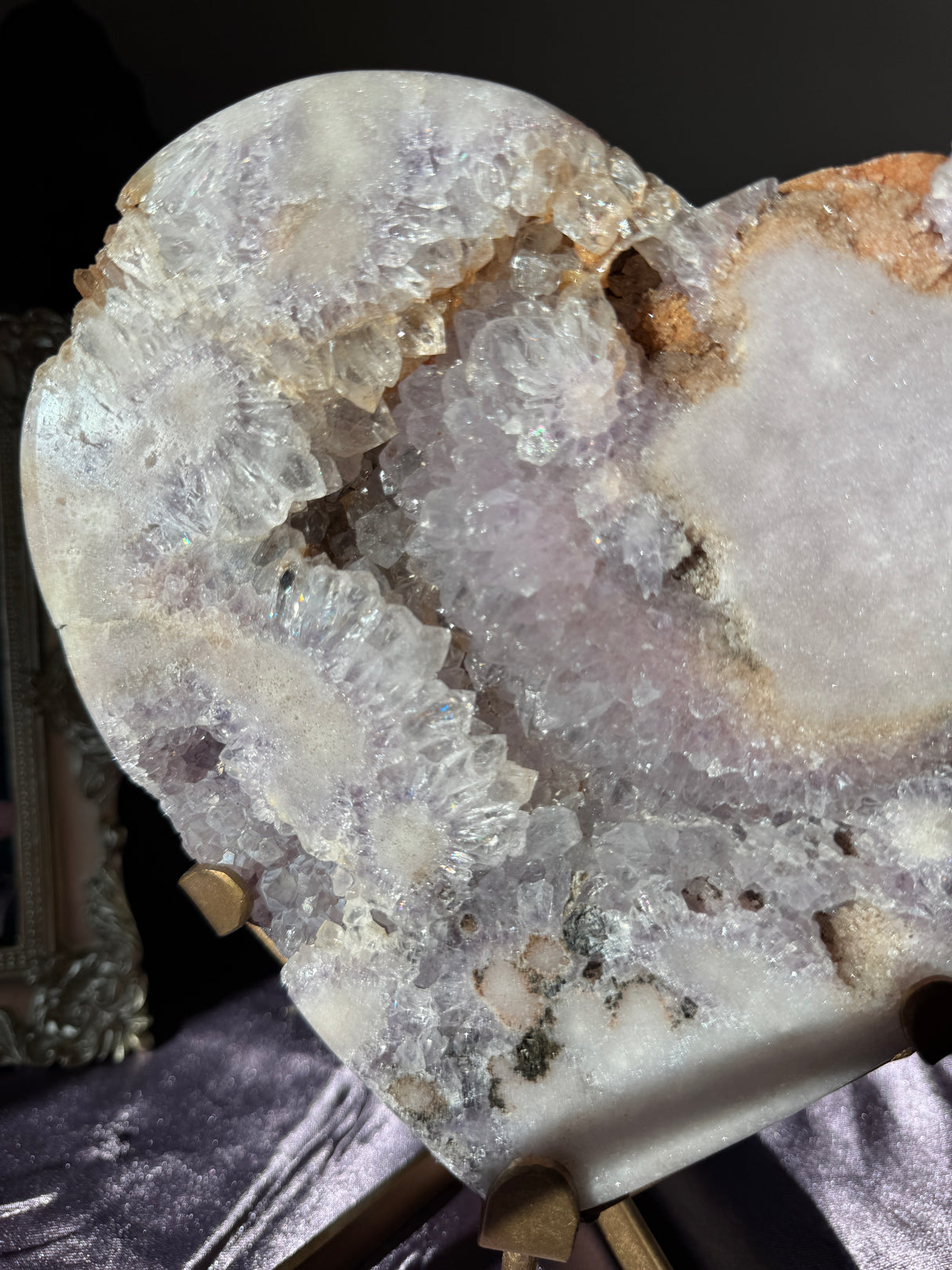 XL Lavender Pink Amethyst Heart