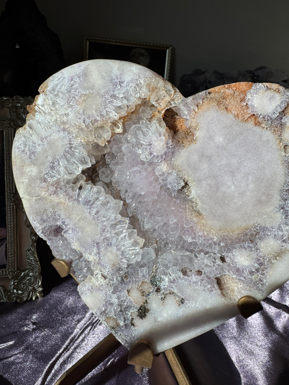 XL Lavender Pink Amethyst Heart