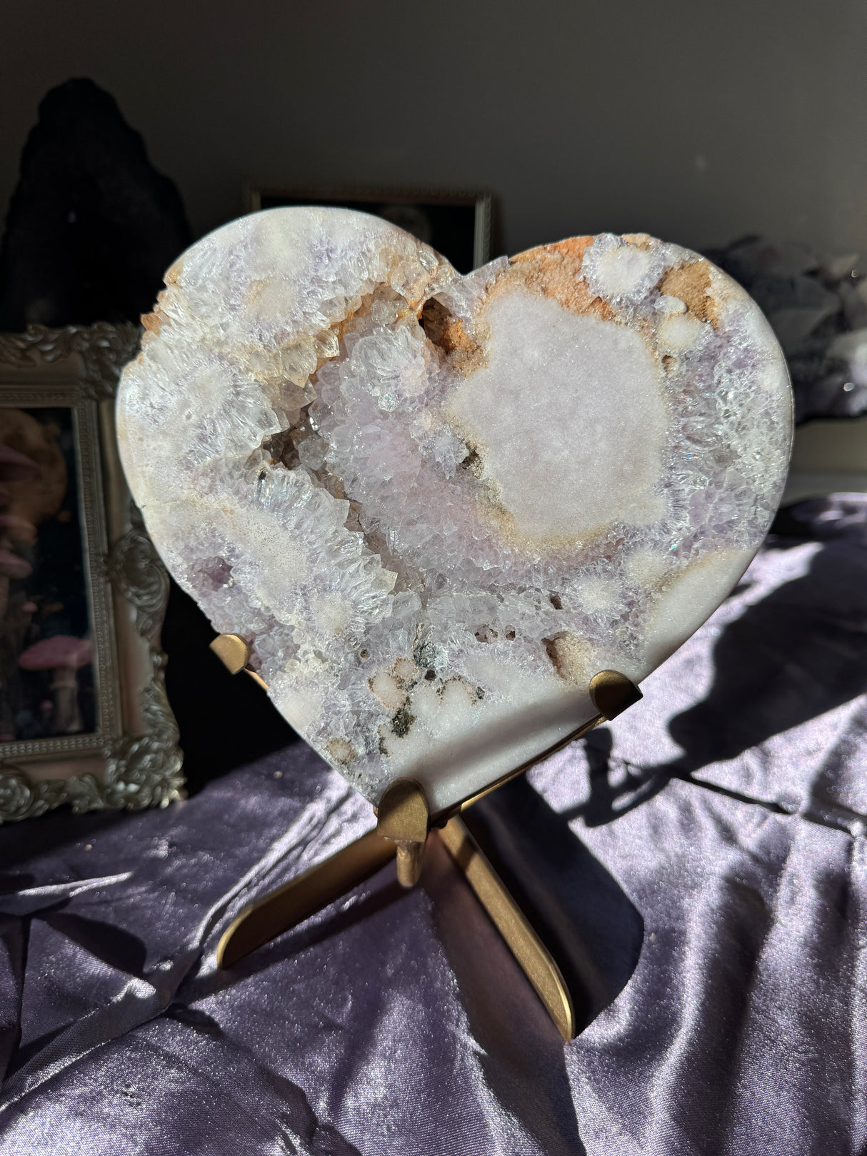 XL Lavender Pink Amethyst Heart