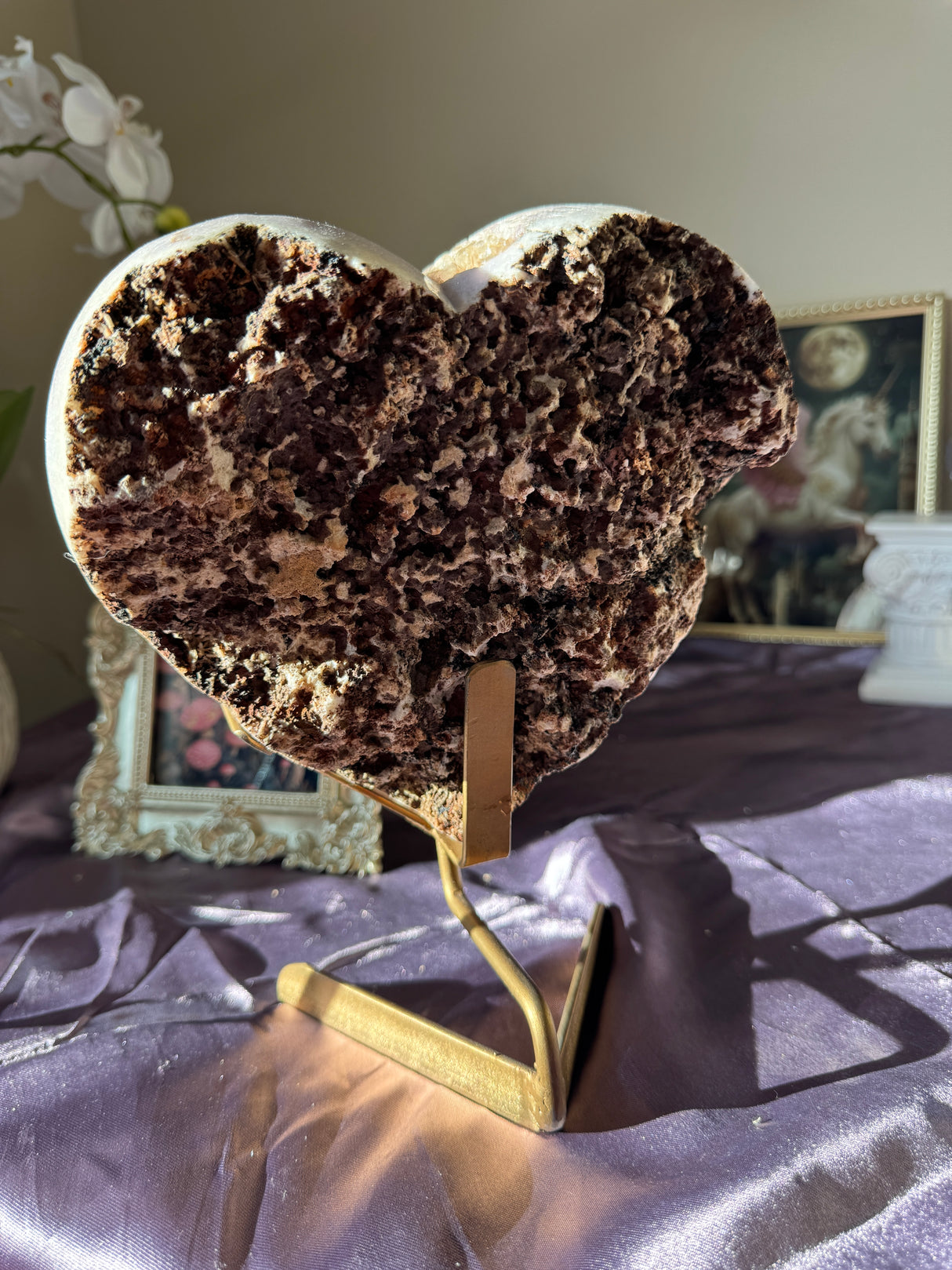 XL Lavender Pink Amethyst Heart