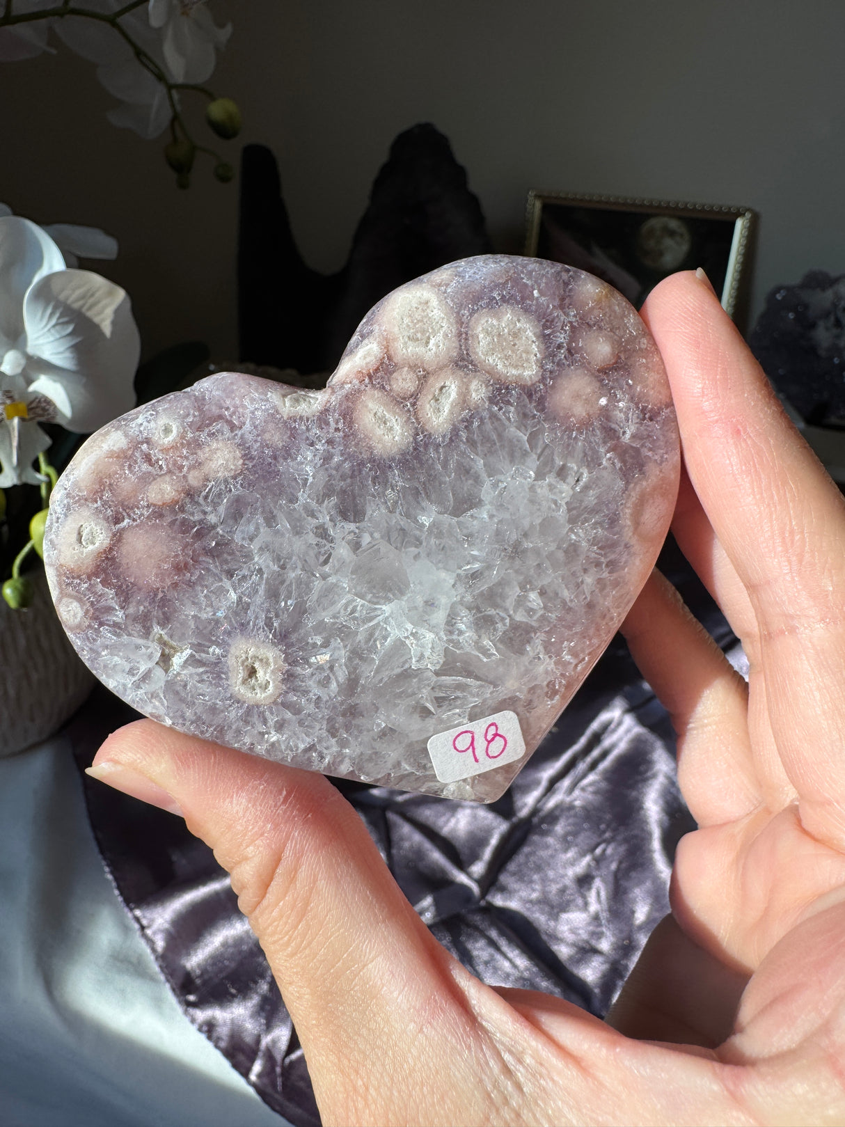 HQ Flower Agate Heart