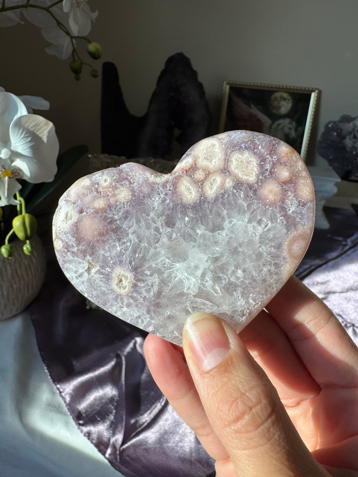HQ Flower Agate Heart