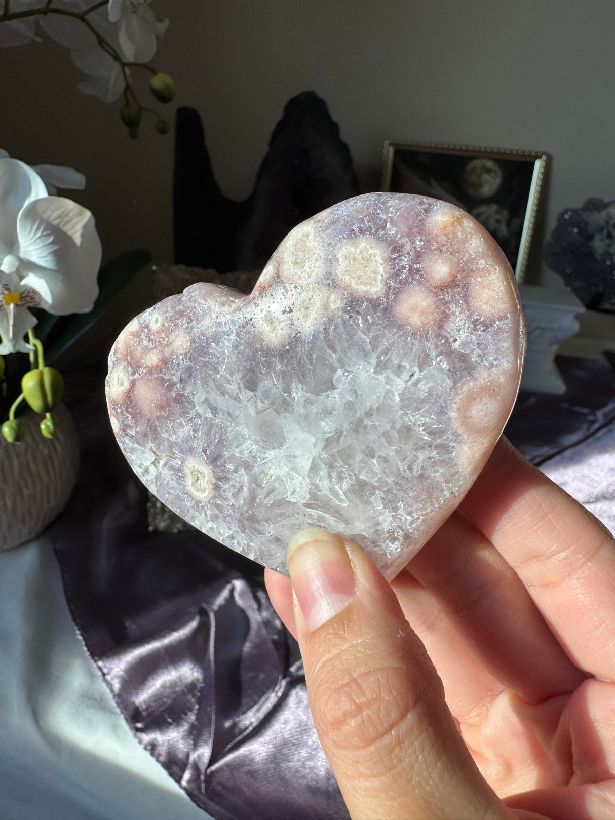 HQ Flower Agate Heart