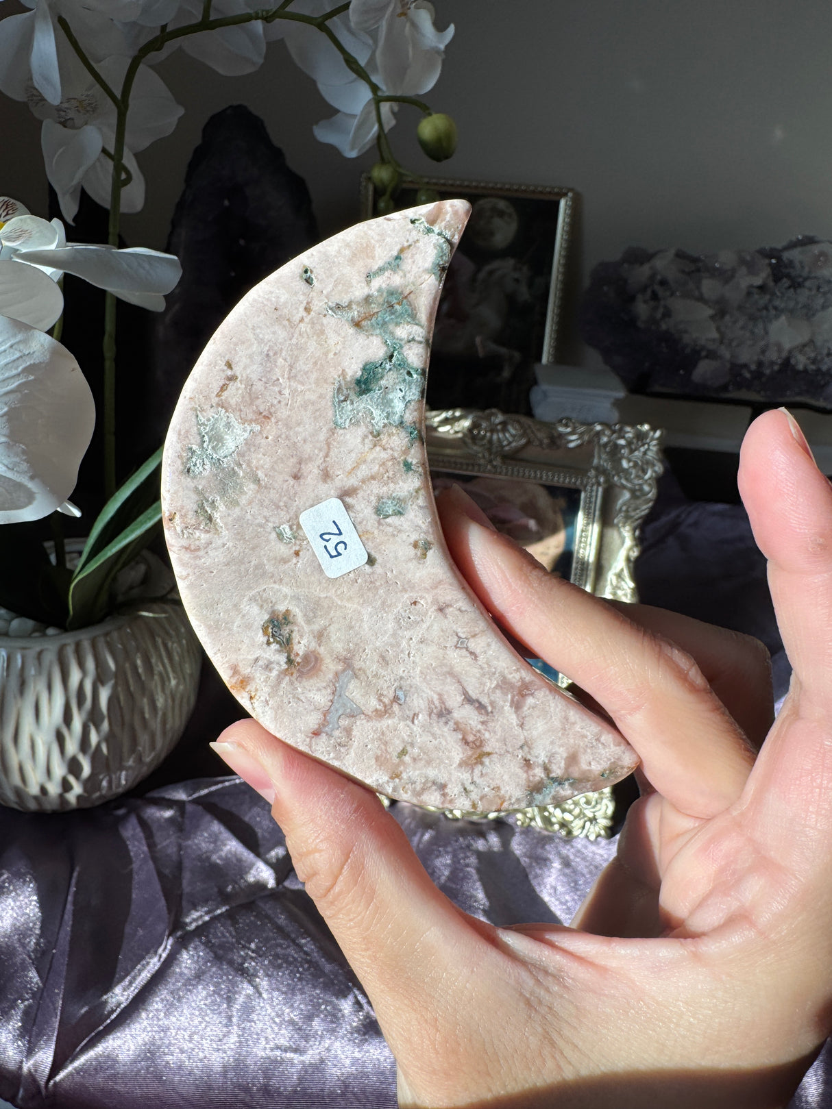 Pastel Flower Agate Moon