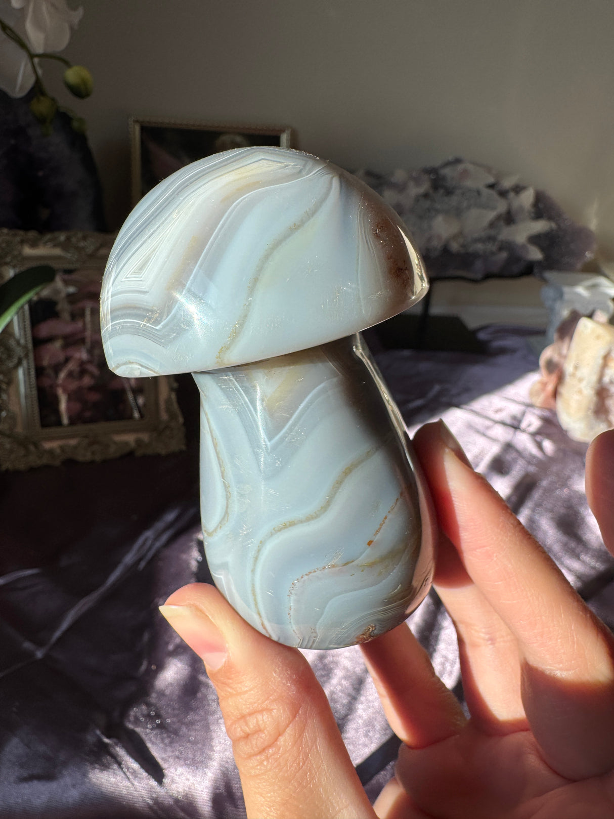 Blue Agate Mushroom
