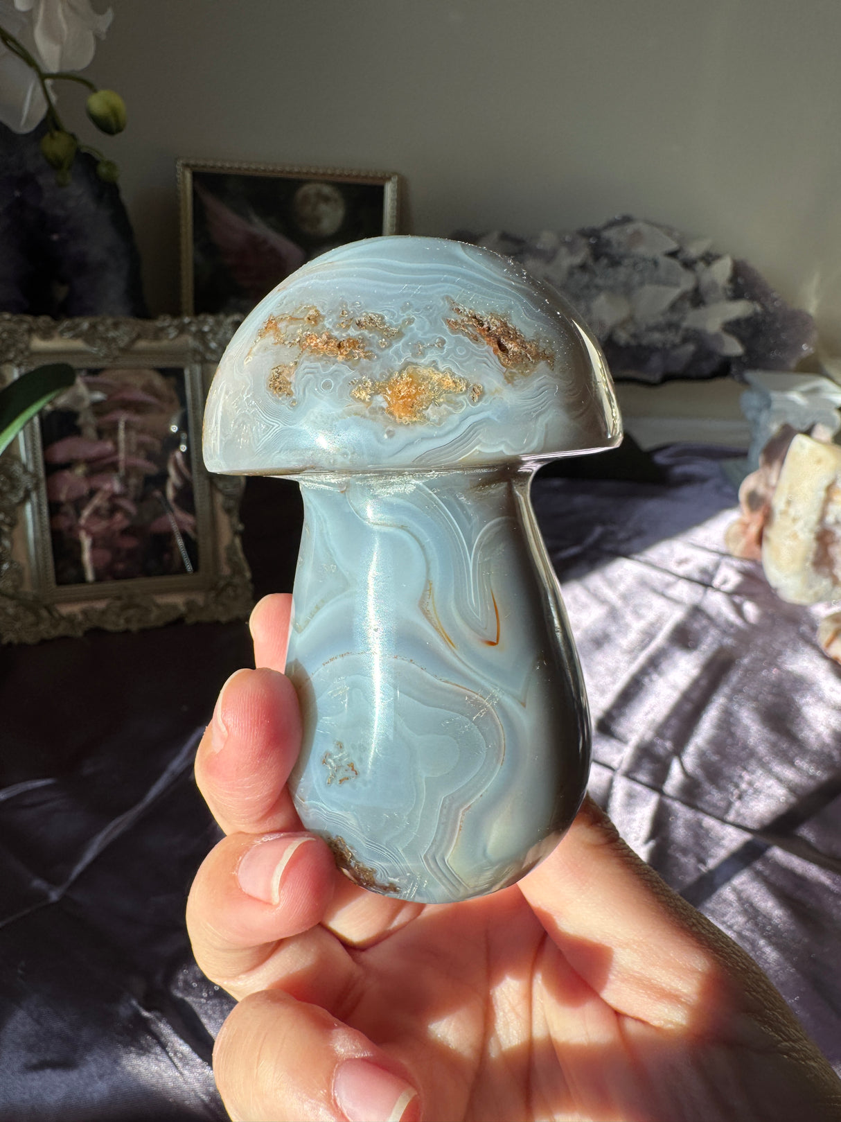 Blue Agate Mushroom