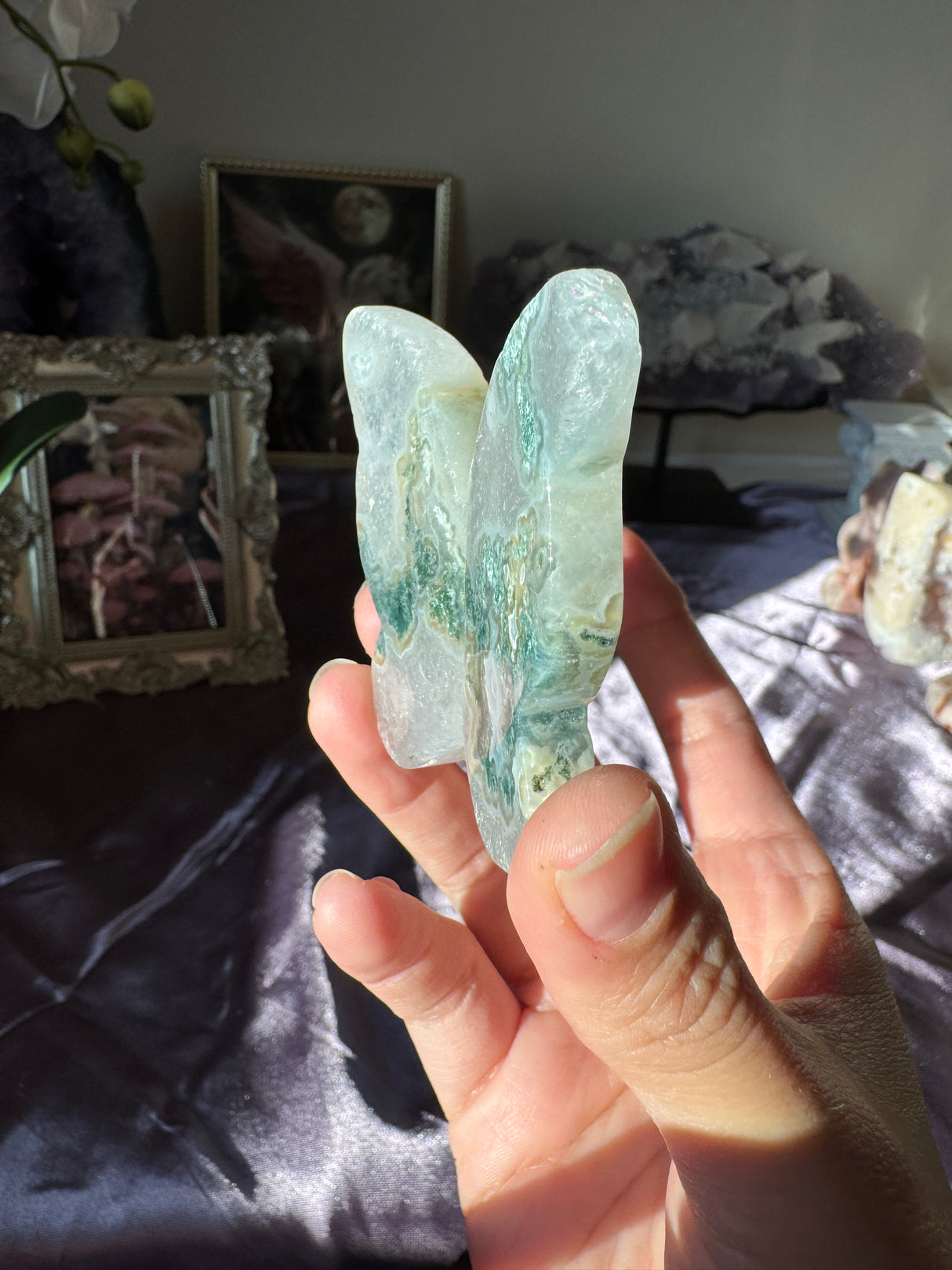 Moss Agate Butterflly