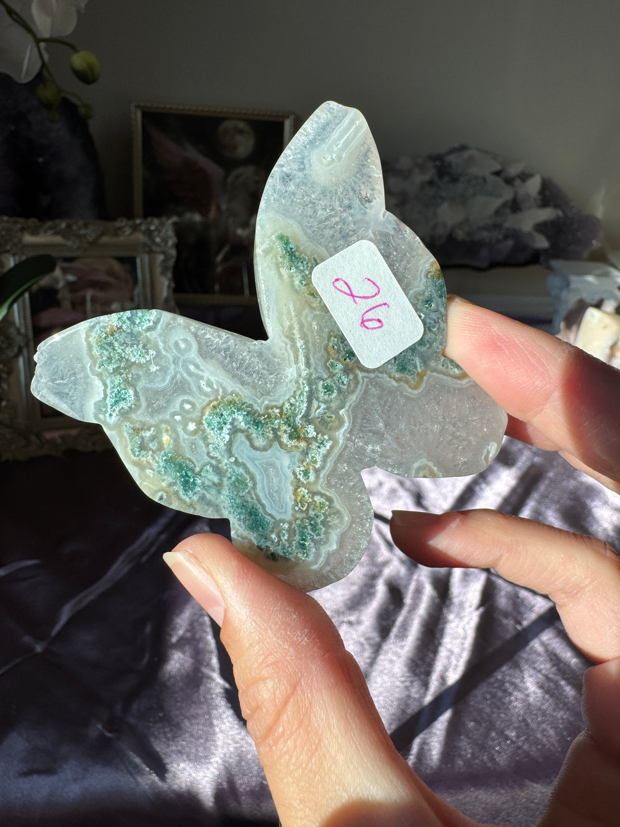 Moss Agate Butterflly