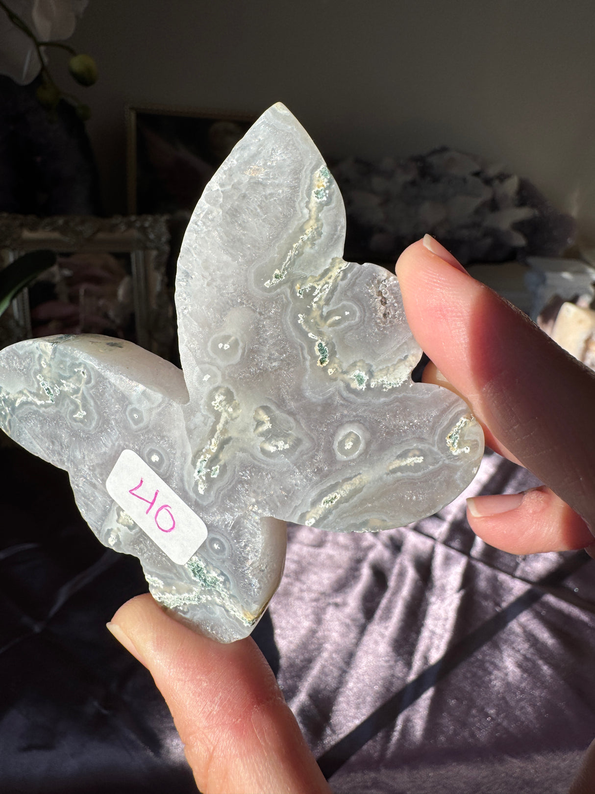 Moss Agate Butterflly