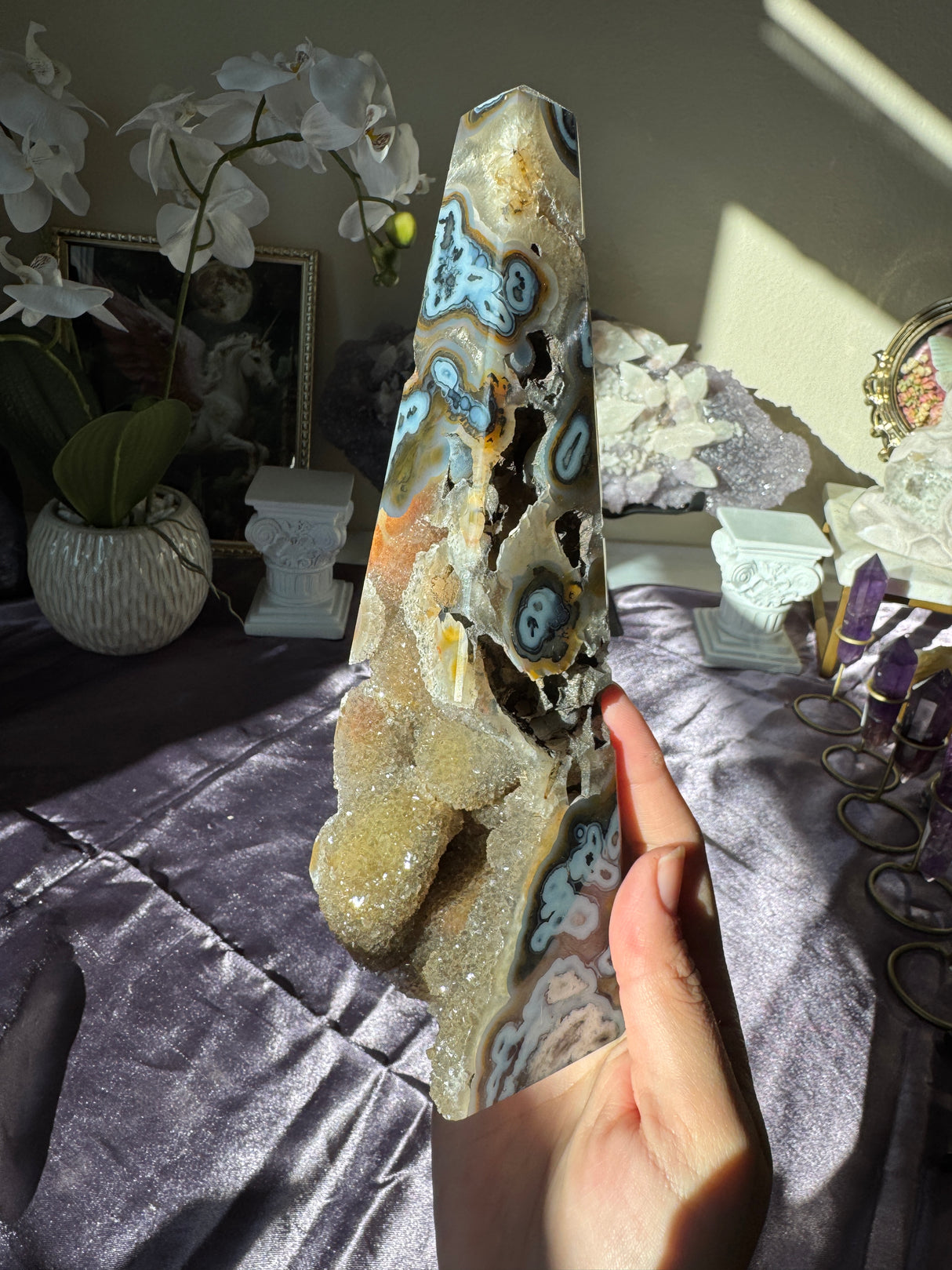 Druzy Agate Obelisk