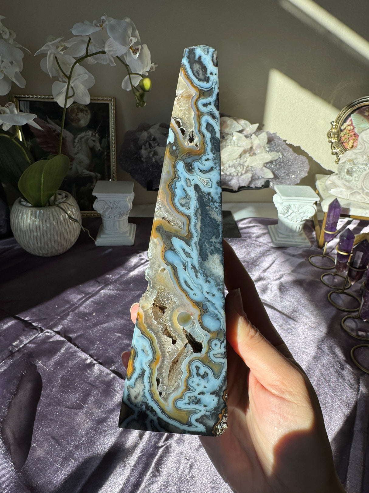 Druzy Agate Obelisk
