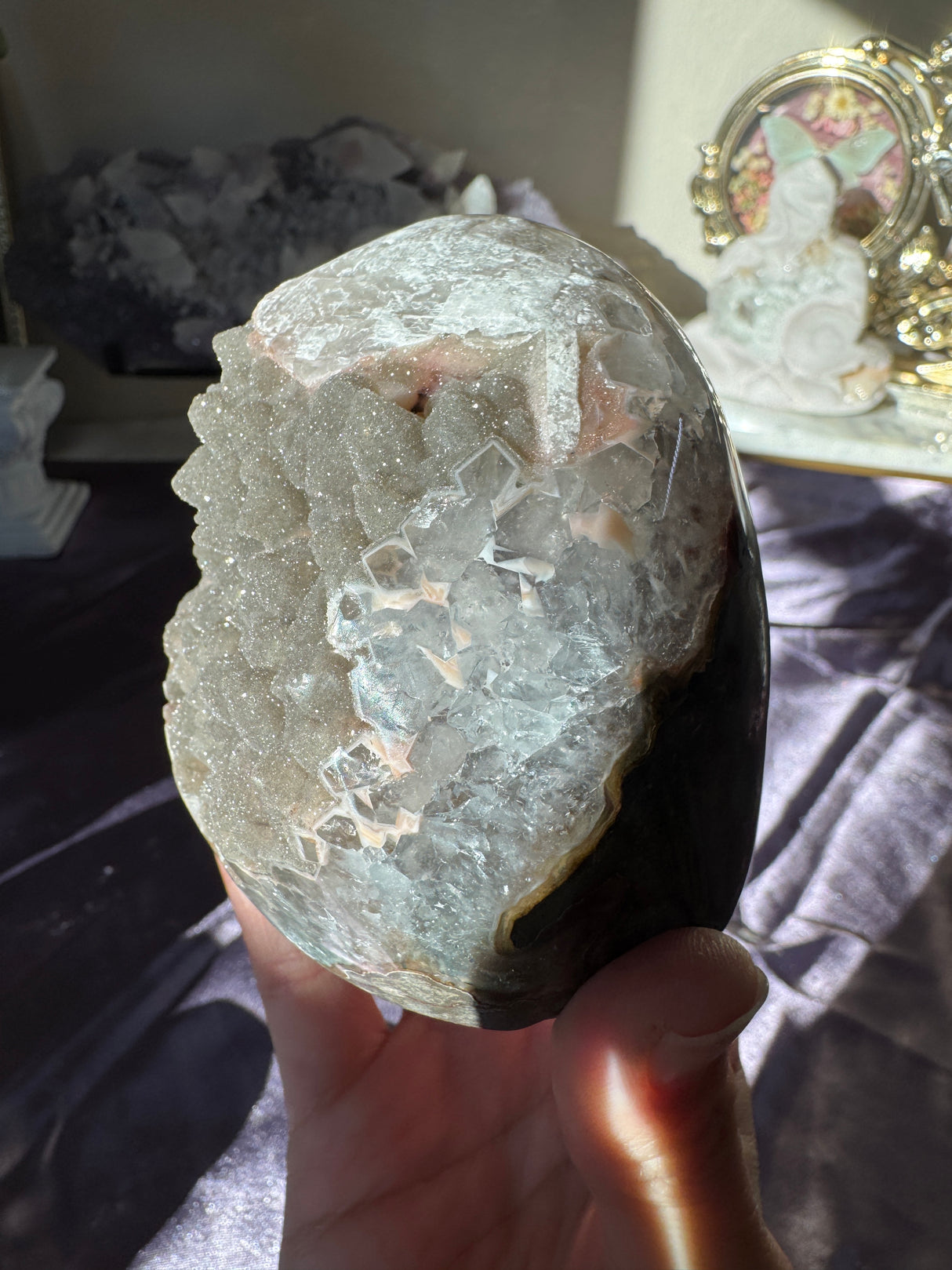 Sugar Sage Rainbow Amethyst Cut Base