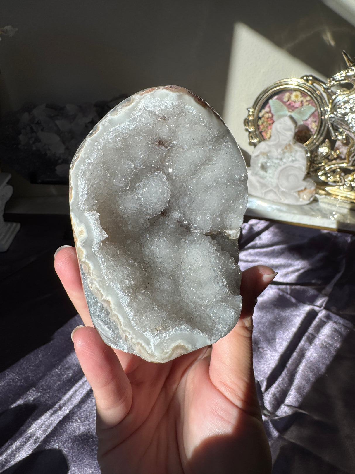 Icey Druzy Rainbow Amethyst Cut Base