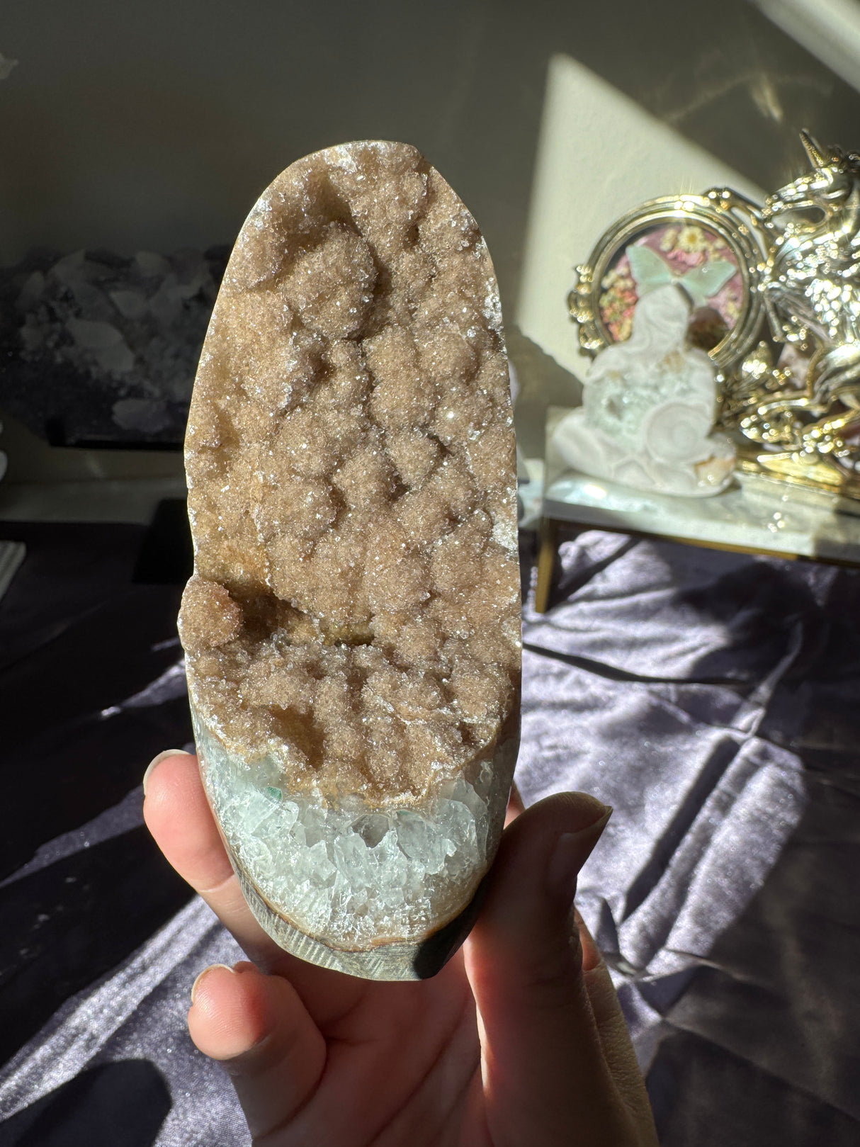 Sugar Druzy Rainbow Amethyst Cut Base