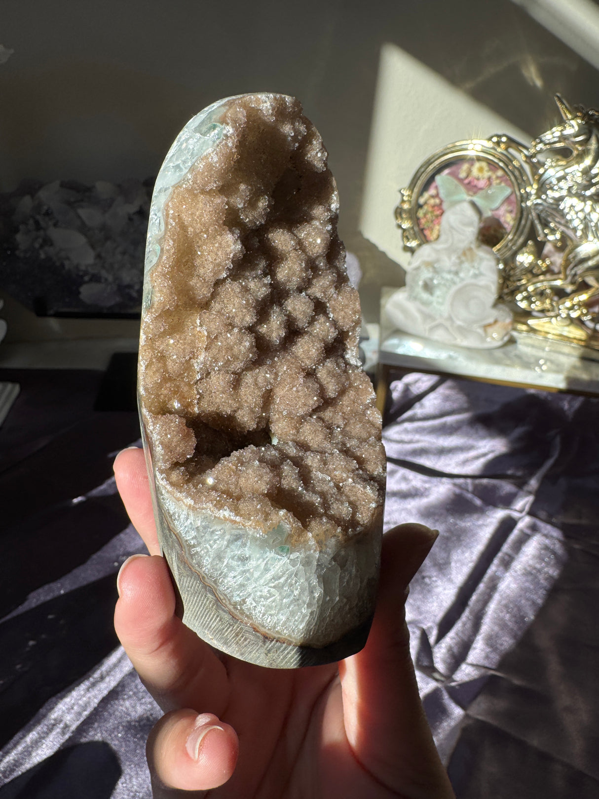 Sugar Druzy Rainbow Amethyst Cut Base