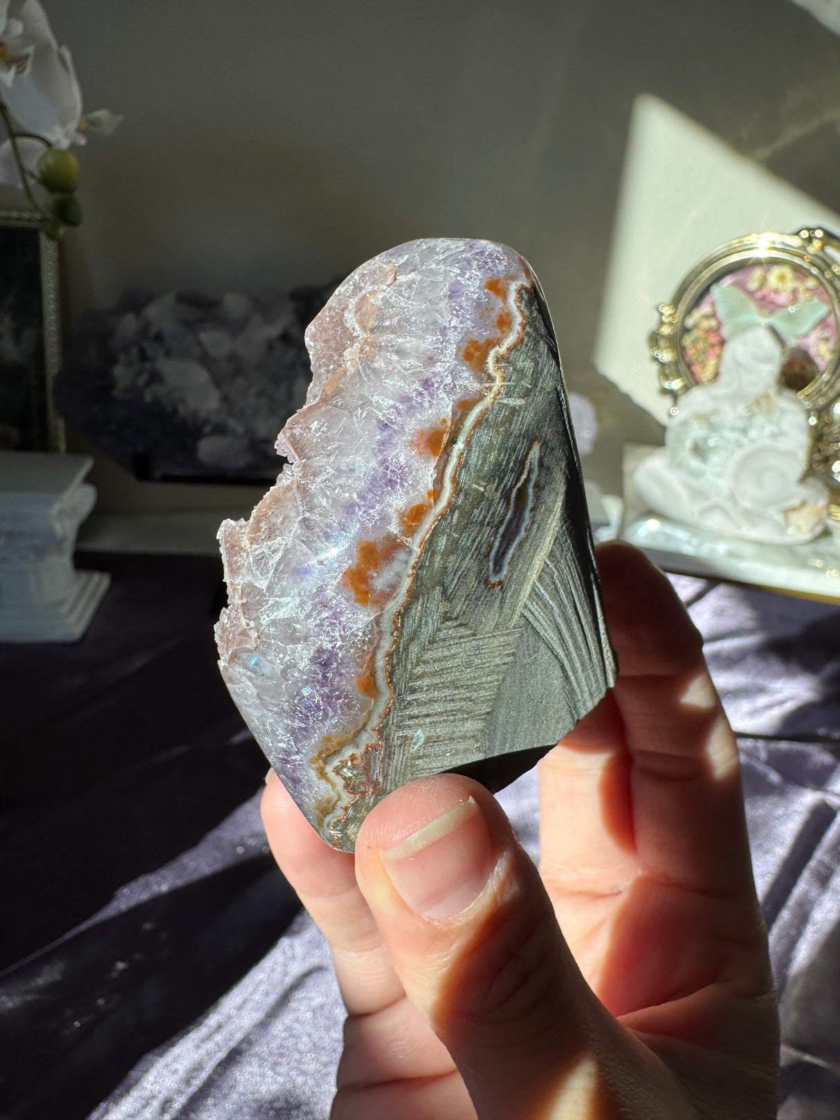 Druzy Rainbow Amethyst Cut Base