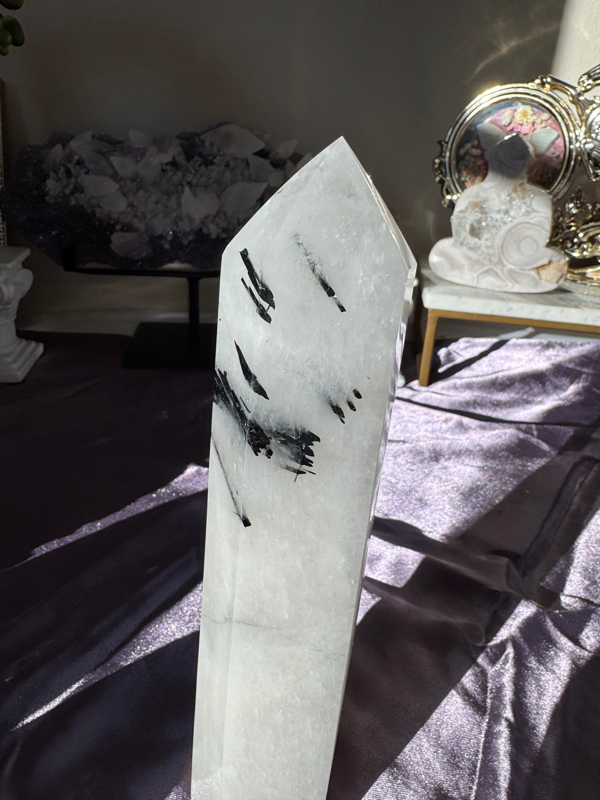 Large Tourmaline in Quartz Tower