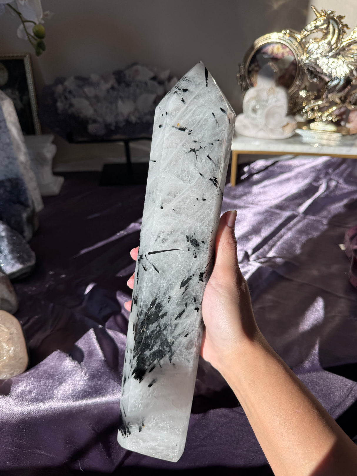 XL Tourmaline in Quartz Tower (imperfect)