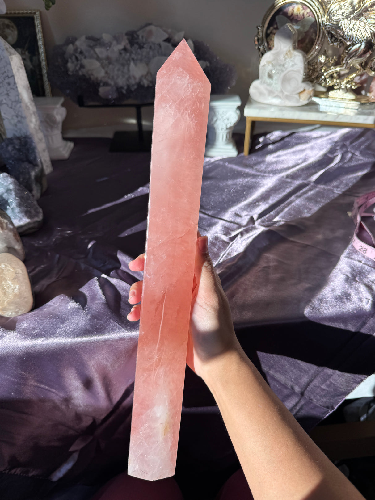 XL Juicy Rose Quartz Tower