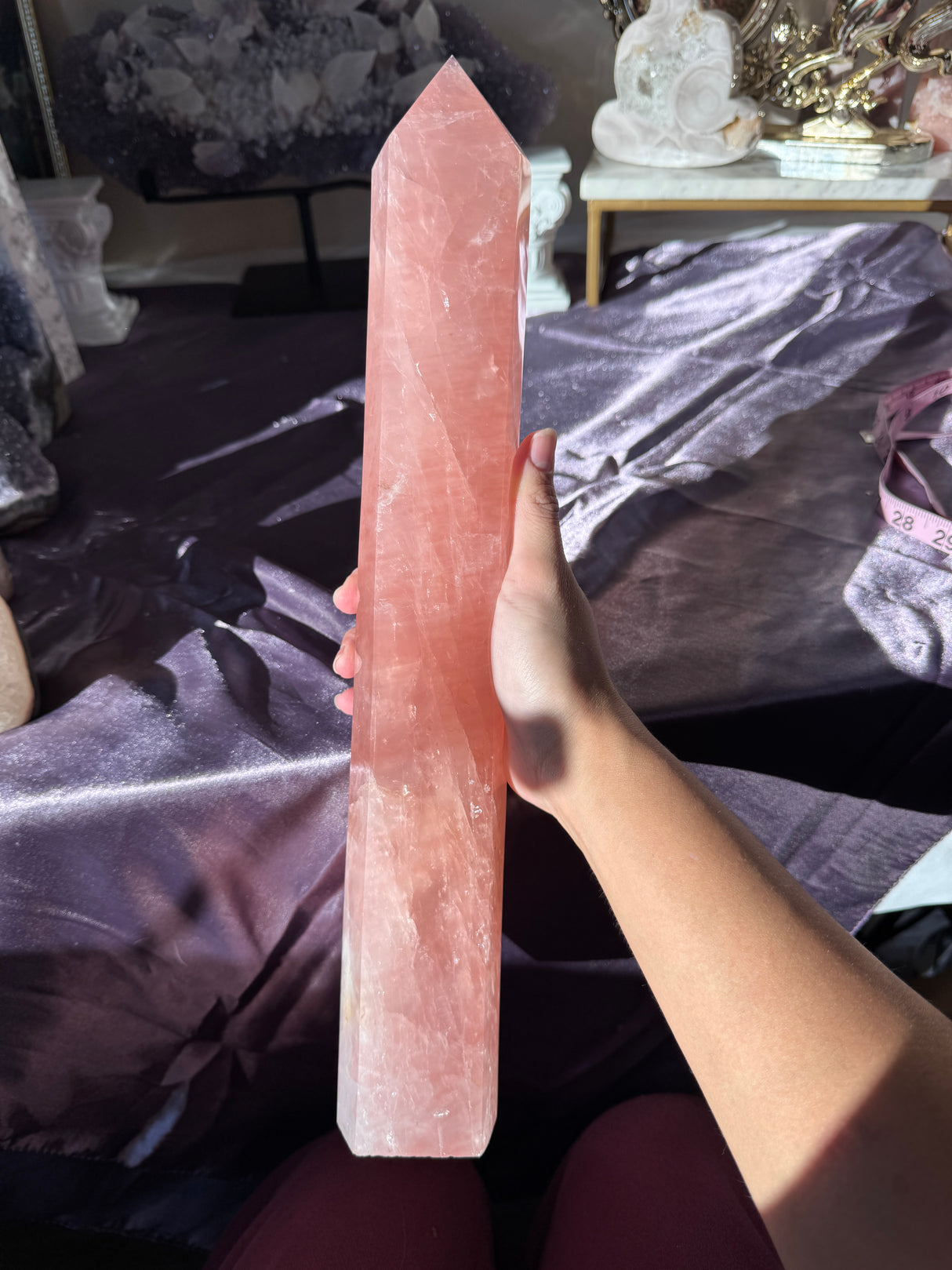 XL Juicy Rose Quartz Tower