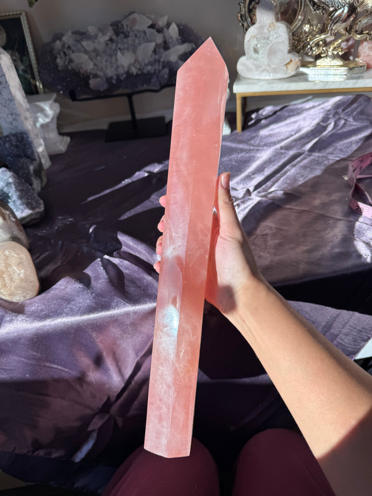 XL Juicy Rose Quartz Tower