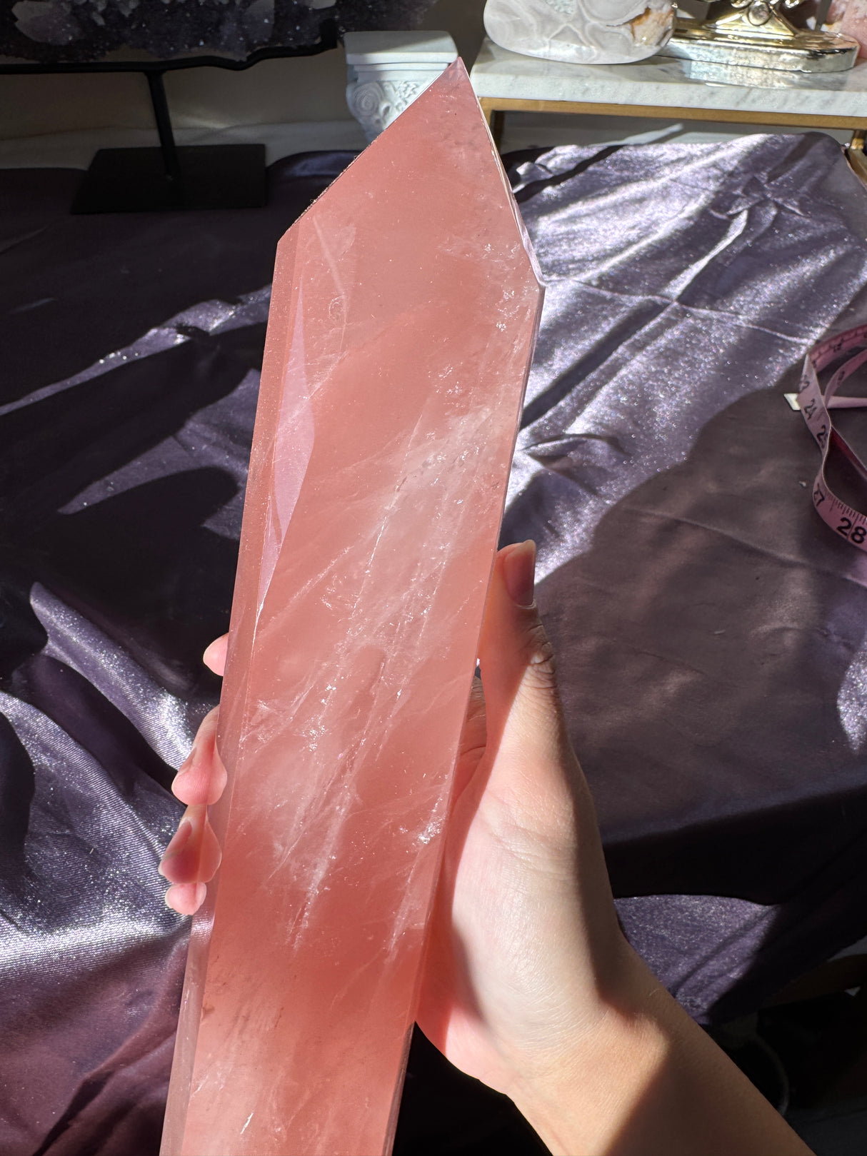 XL Juicy Rose Quartz Tower