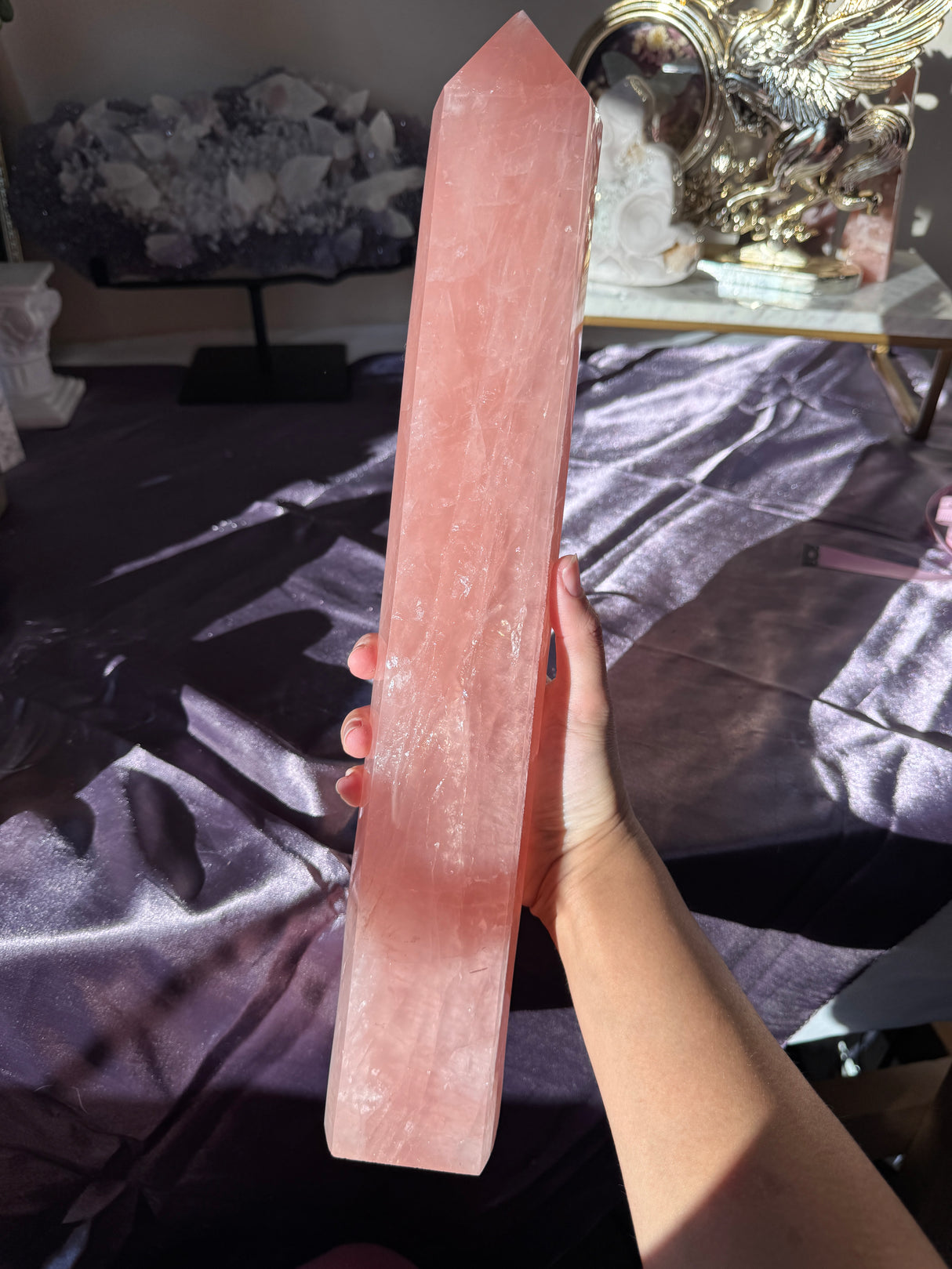 XL Juicy Rose Quartz Tower (imperfect)