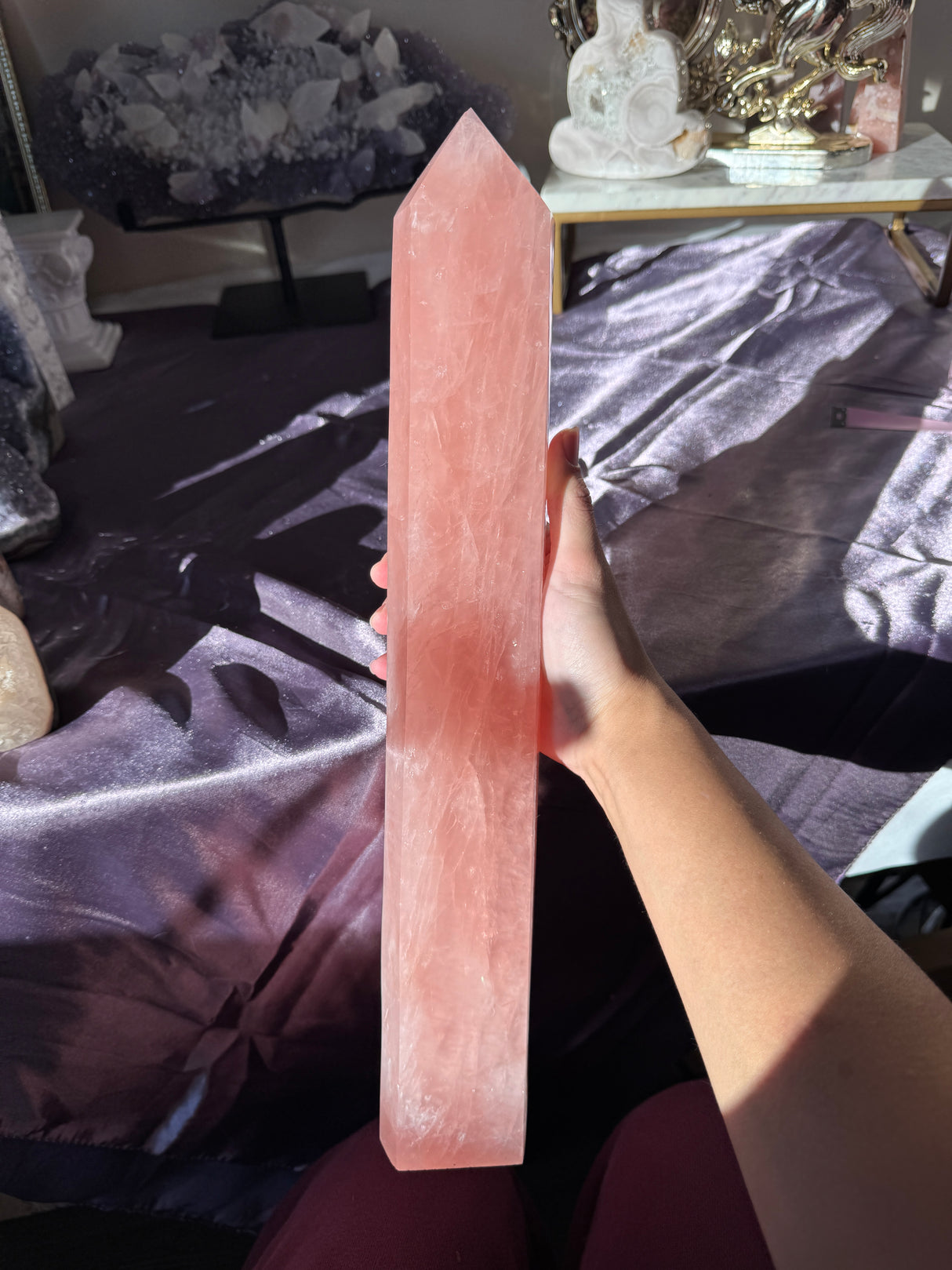 XL Juicy Rose Quartz Tower (imperfect)