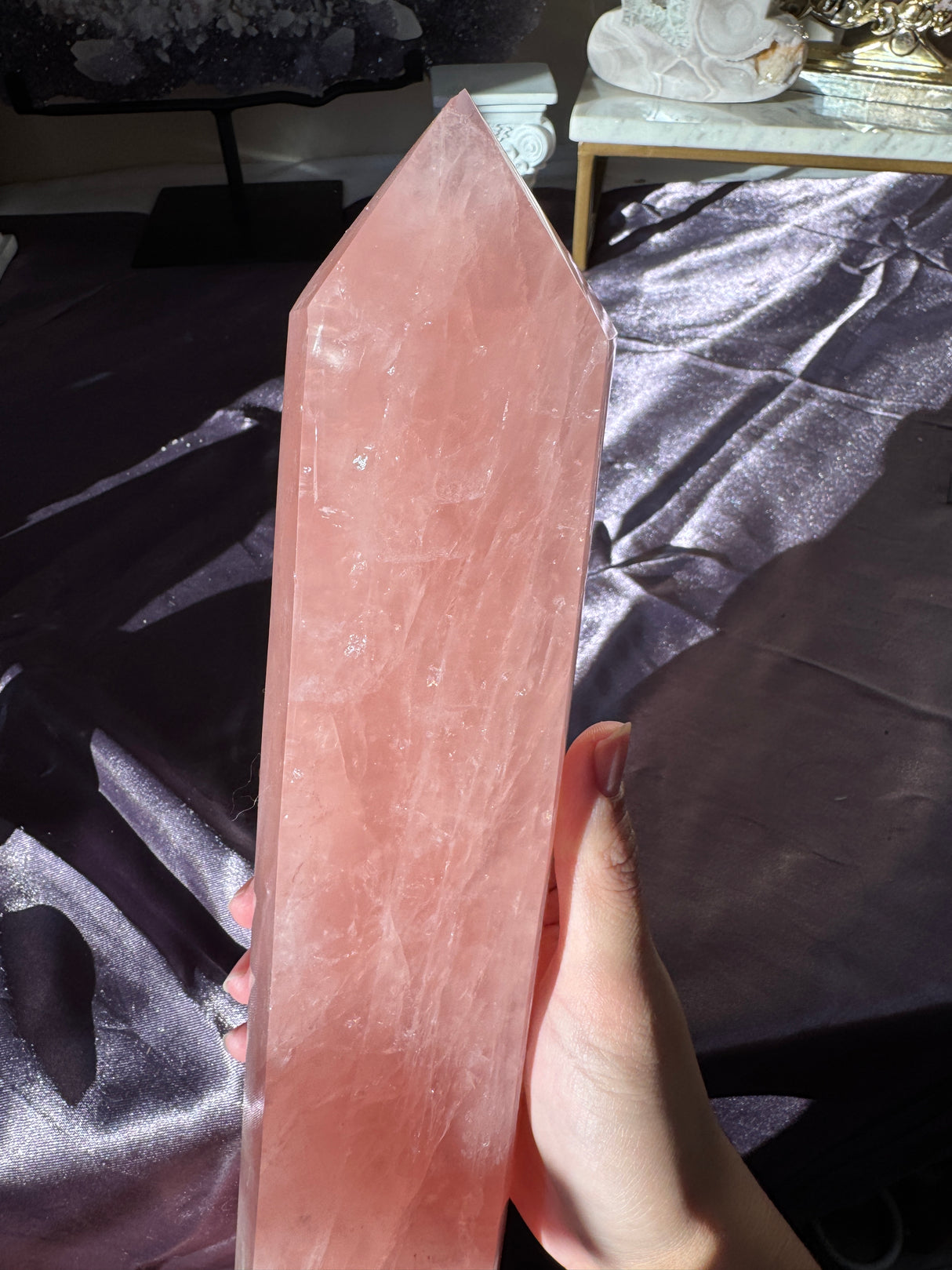 XL Juicy Rose Quartz Tower (imperfect)