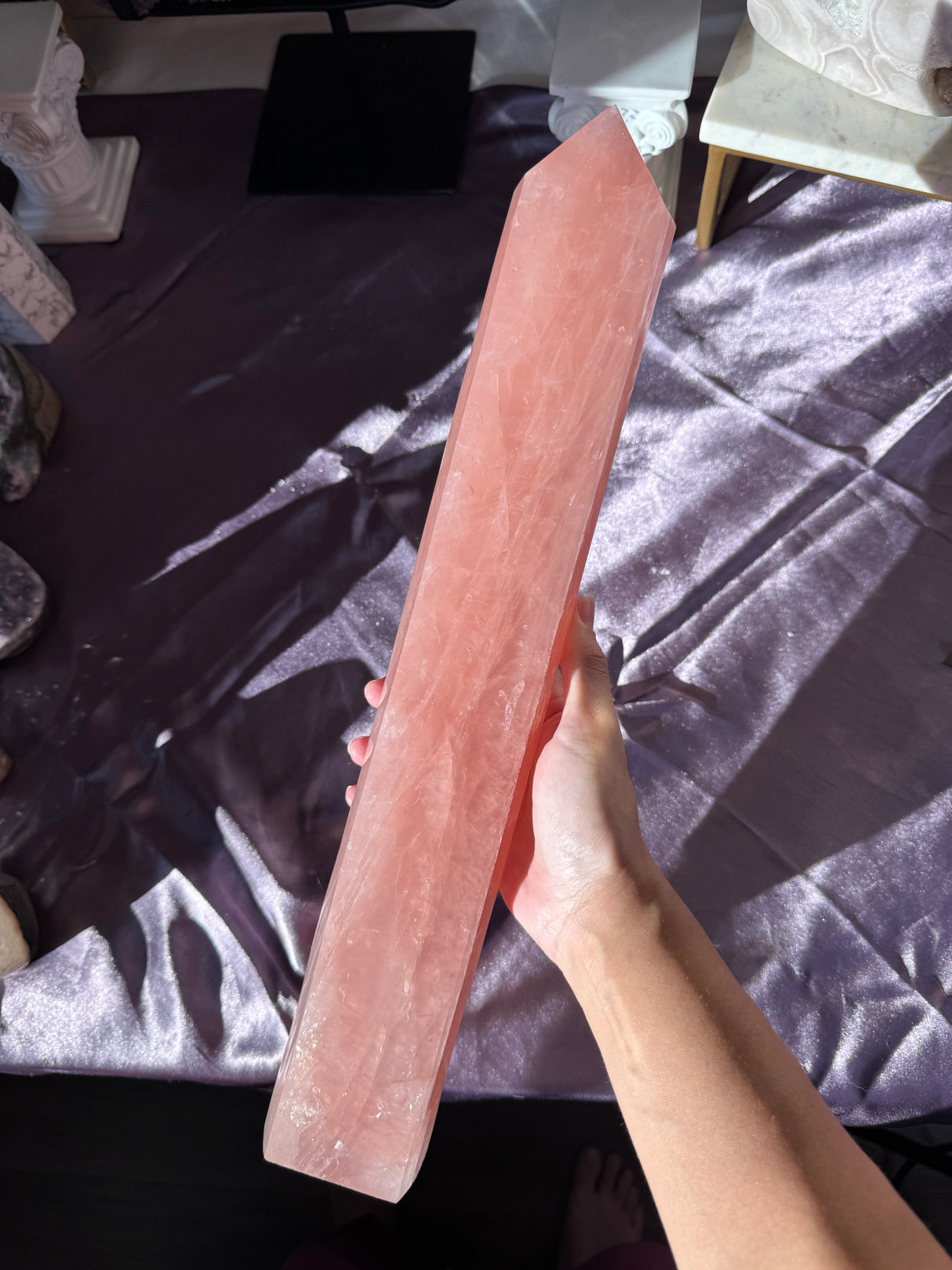XL Juicy Rose Quartz Tower (imperfect)