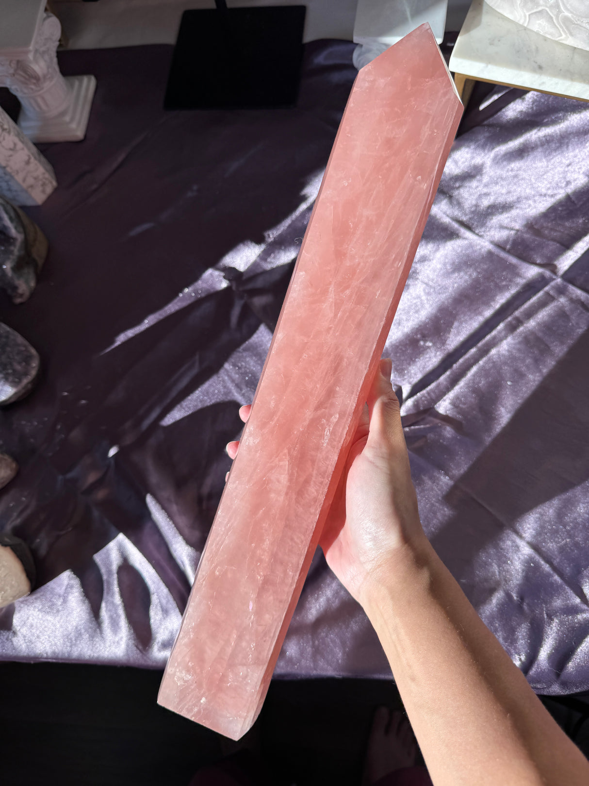 XL Juicy Rose Quartz Tower (imperfect)