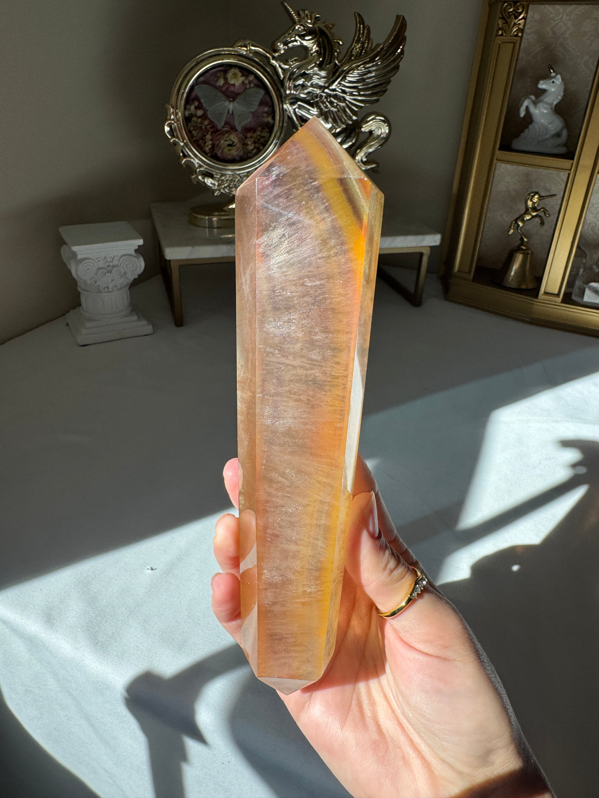 Peachy Rainbow Fluorite DT