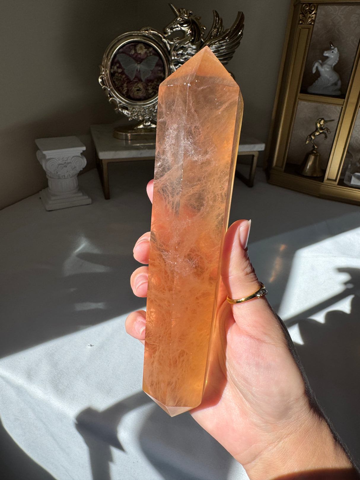 Peachy Rainbow Fluorite DT