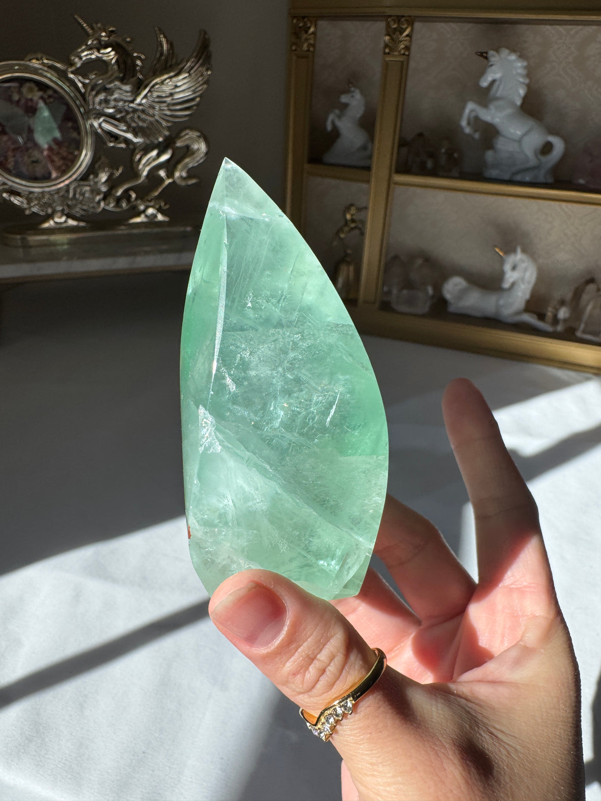 Minty Rainbow Fluorite Flame