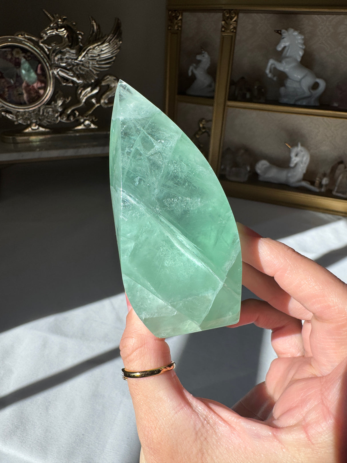 Minty Rainbow Fluorite Flame
