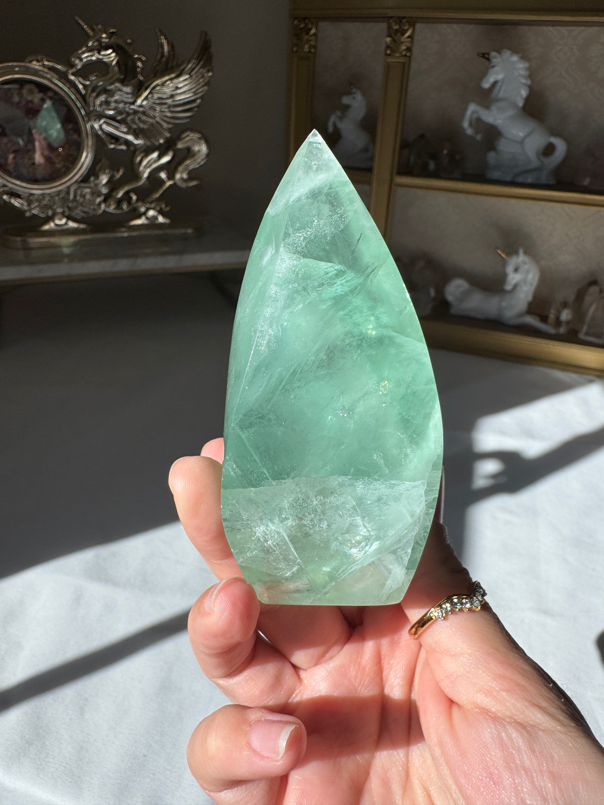 Minty Rainbow Fluorite Flame