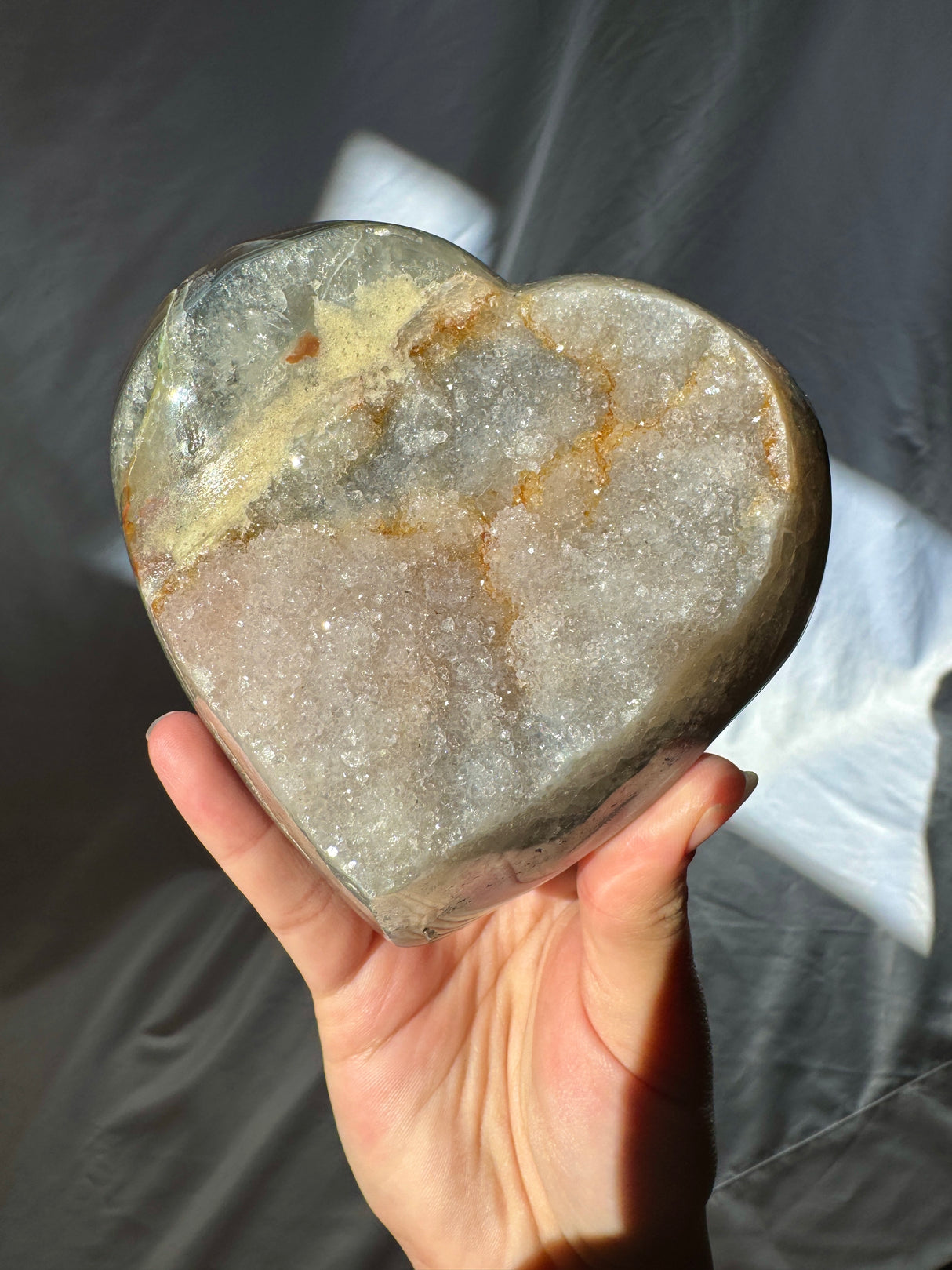 Funky Druzy Rainbow Amethyst Heart with Agate