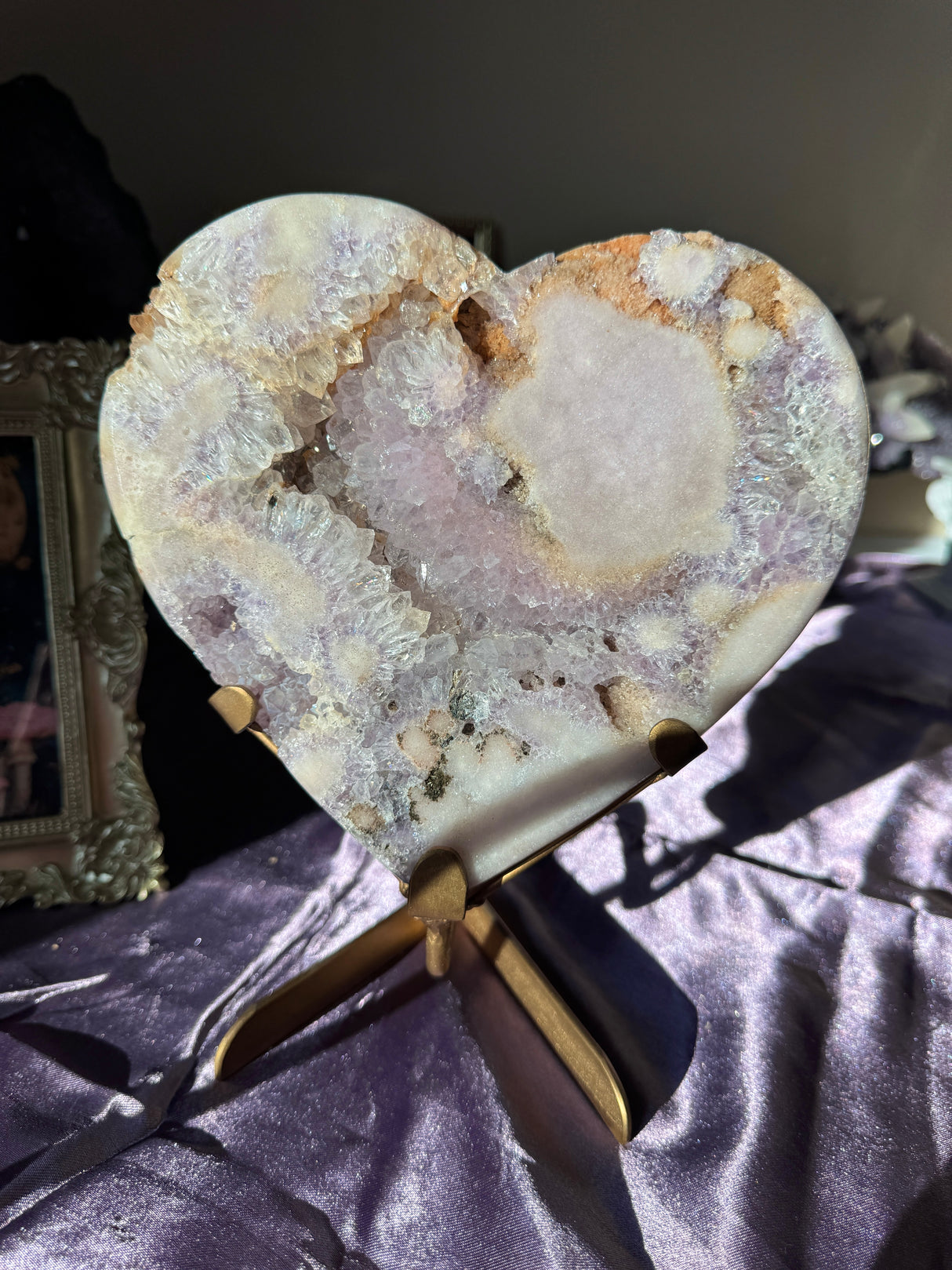 XL Lavender Pink Amethyst Heart