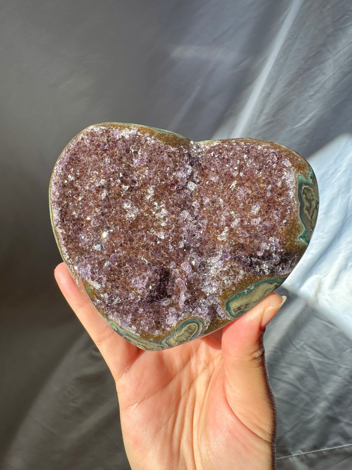 Rainbow Amethyst Heart