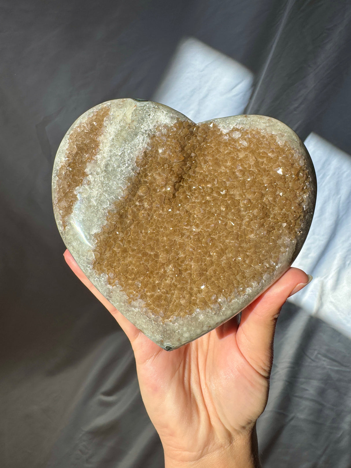 Bronze Rainbow Amethyst Heart