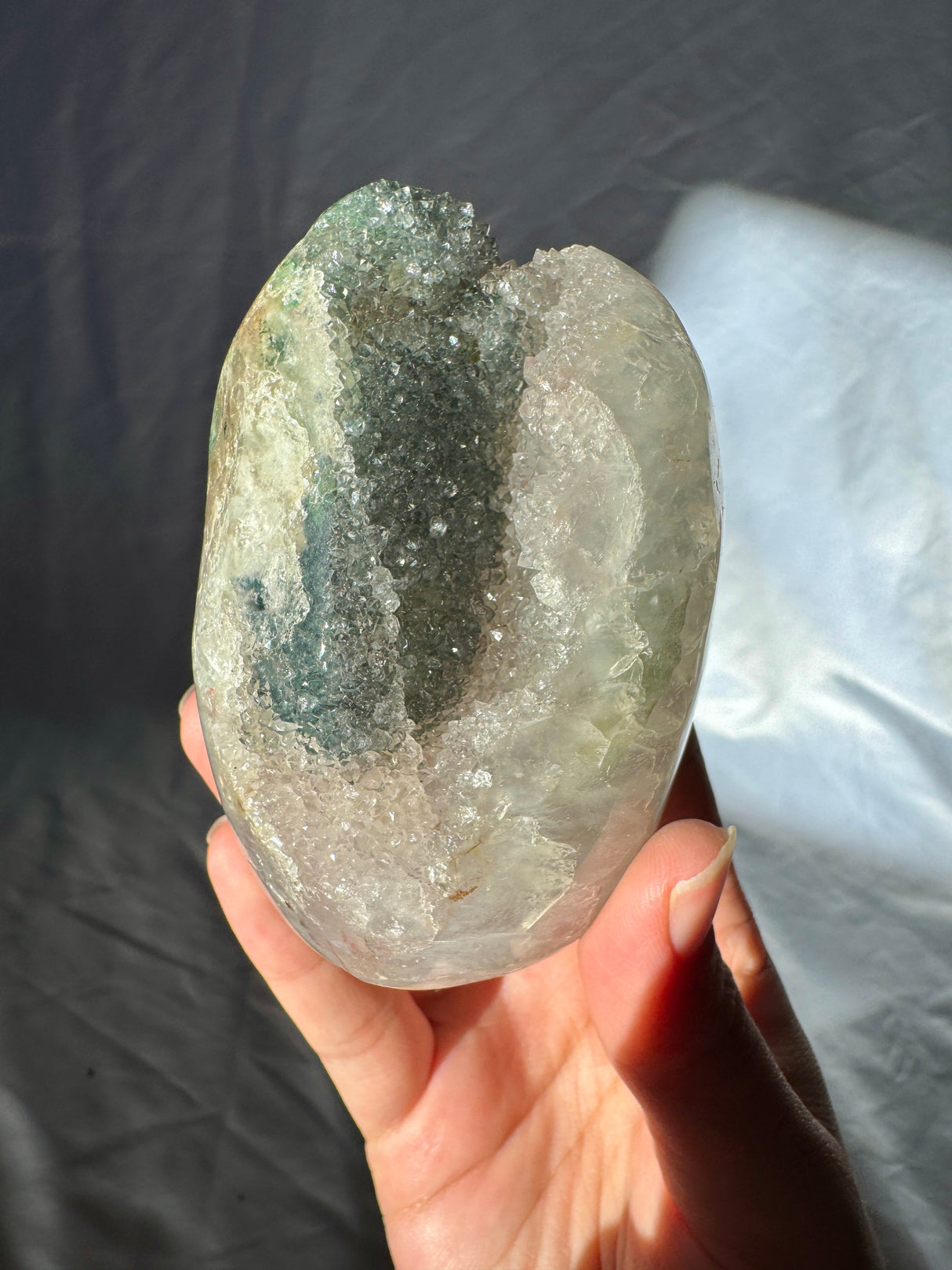 Druzy Green Rainbow Amethyst Free Form (Self Stands)