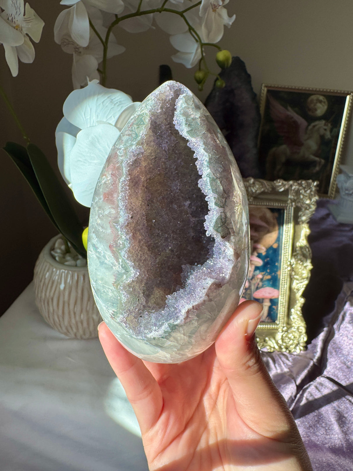 Multicolored Rainbow Amethyst Egg