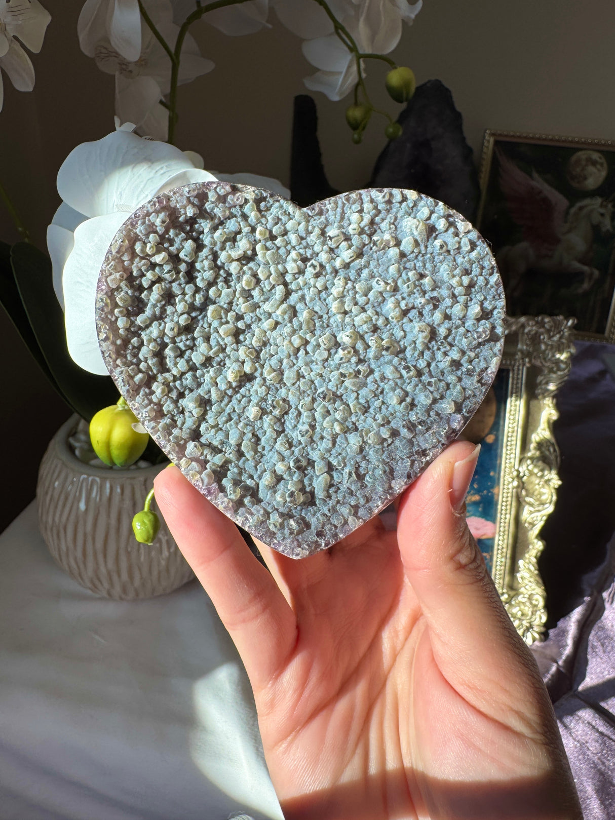 Rare Blue Amethyst Heart