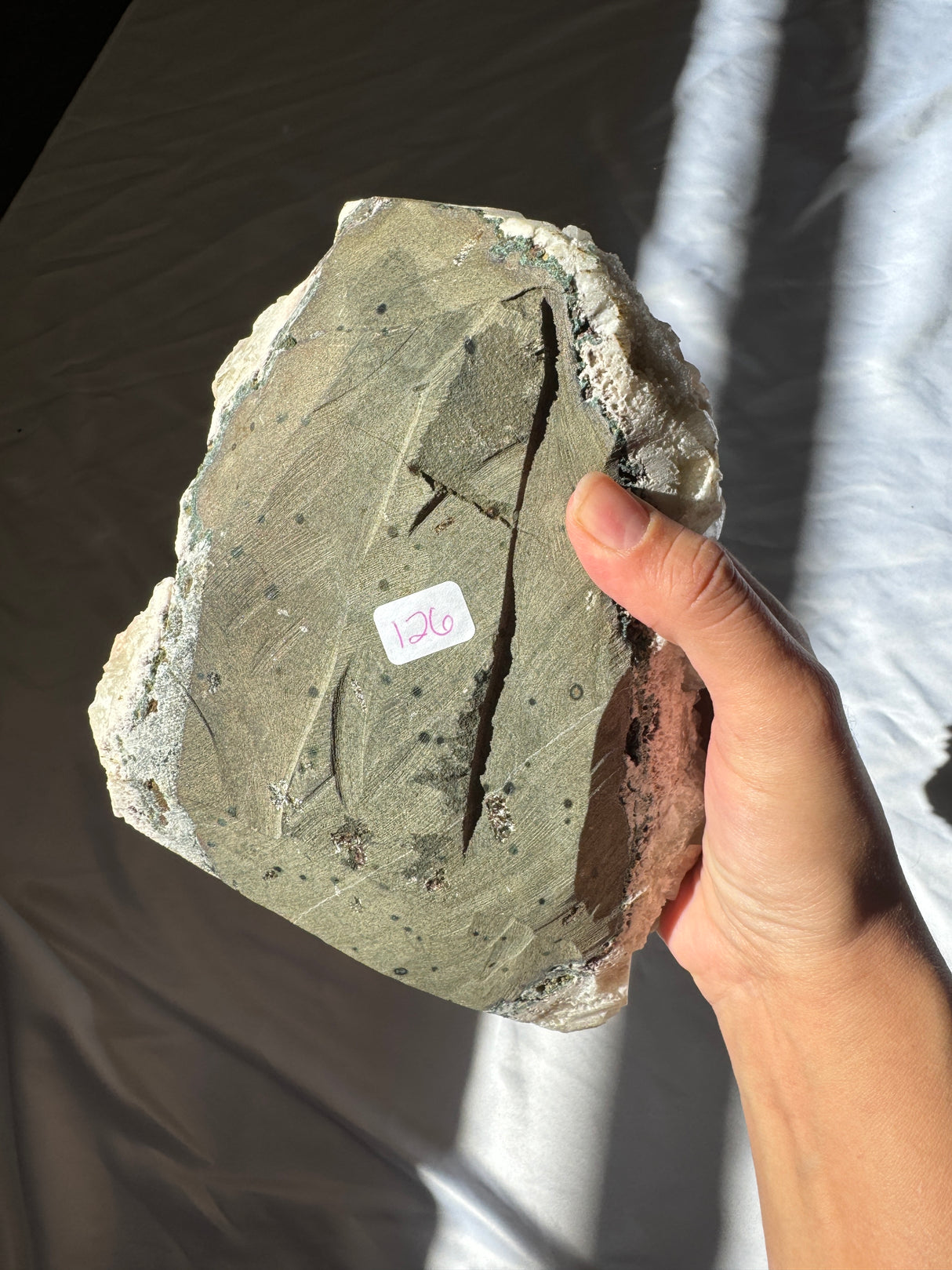 Large Peachy Pink Apophyllite with Stilbite Cluster (Self Stands)