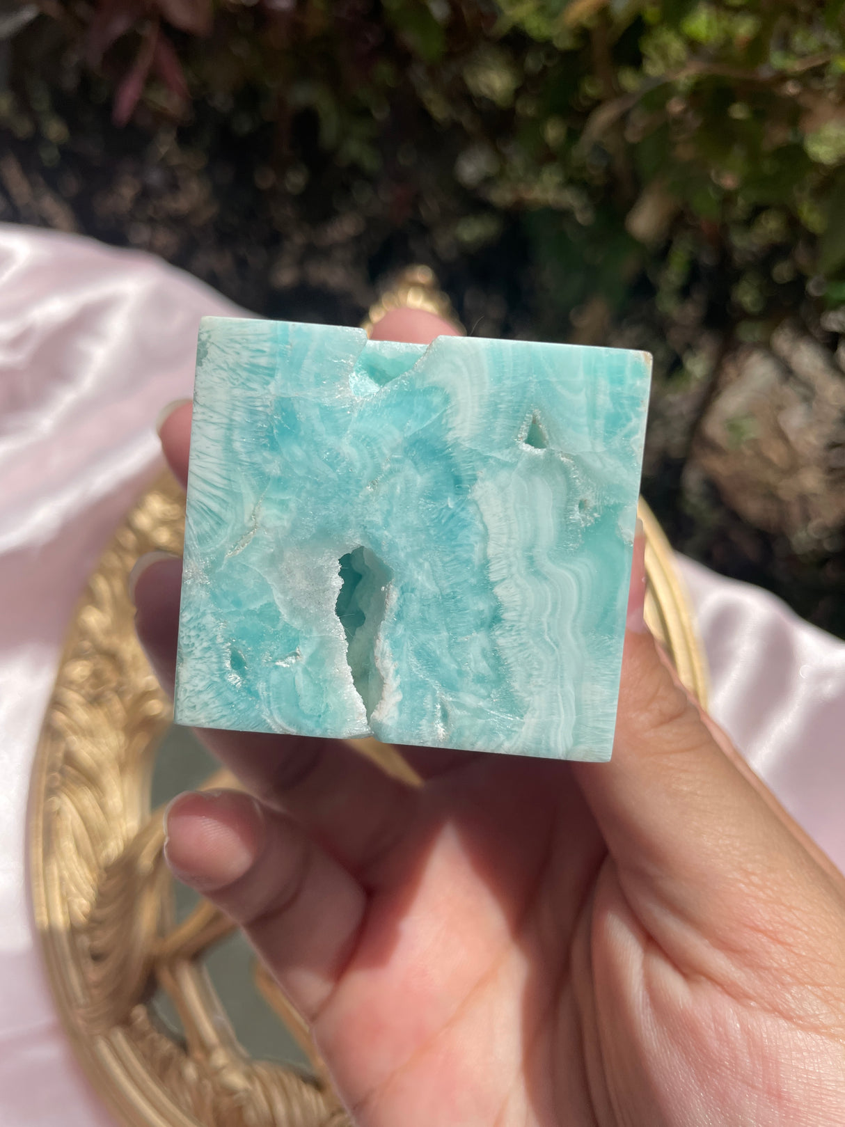 Blue Aragonite Cube