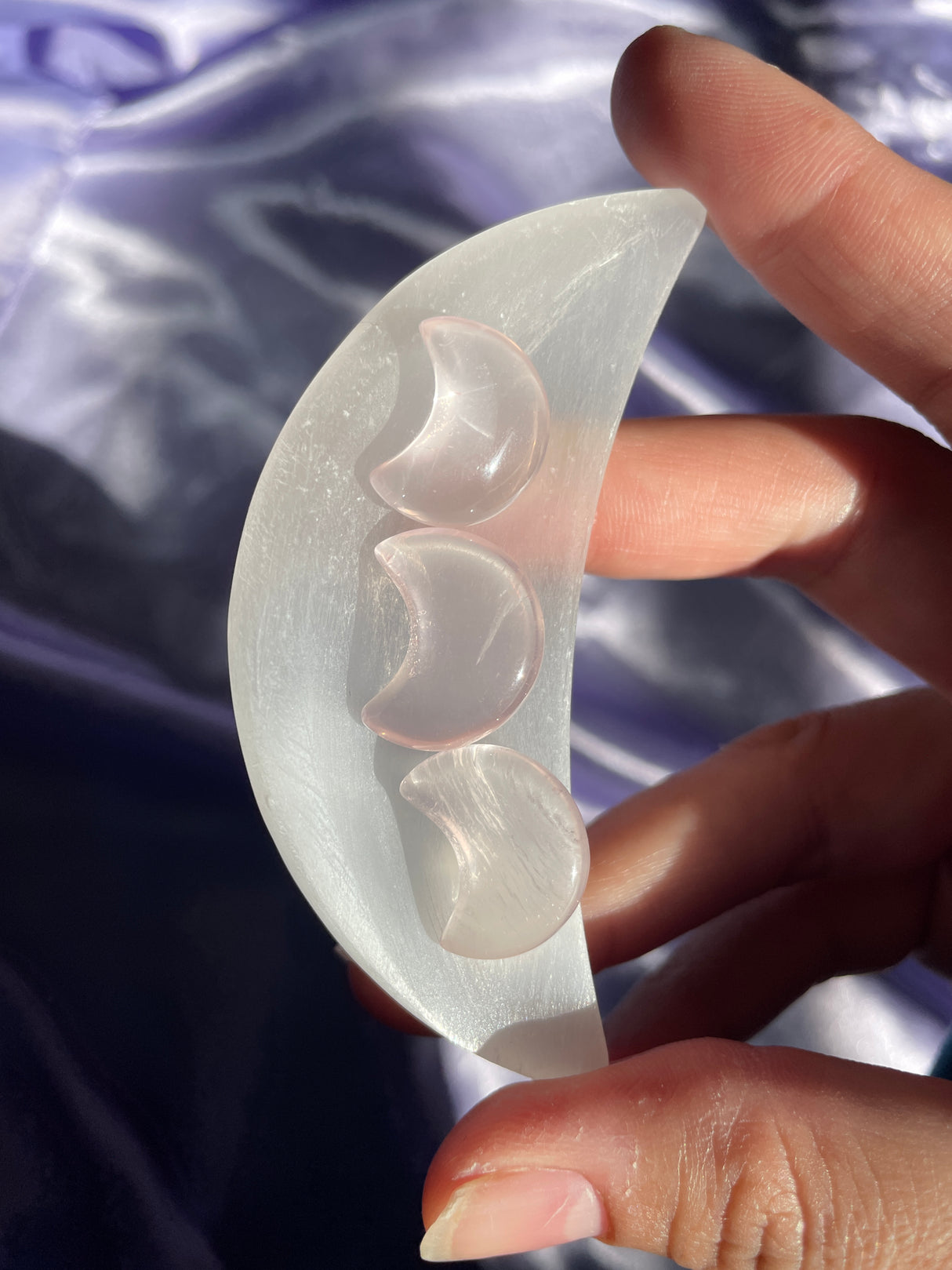 Gemmy Mini Rose Quartz Moon