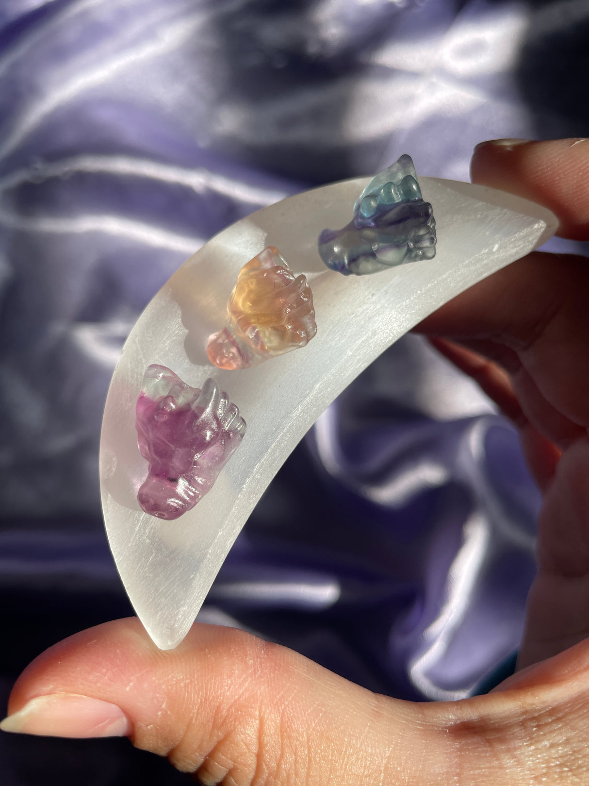 Mini Rainbow Fluorite Dragon