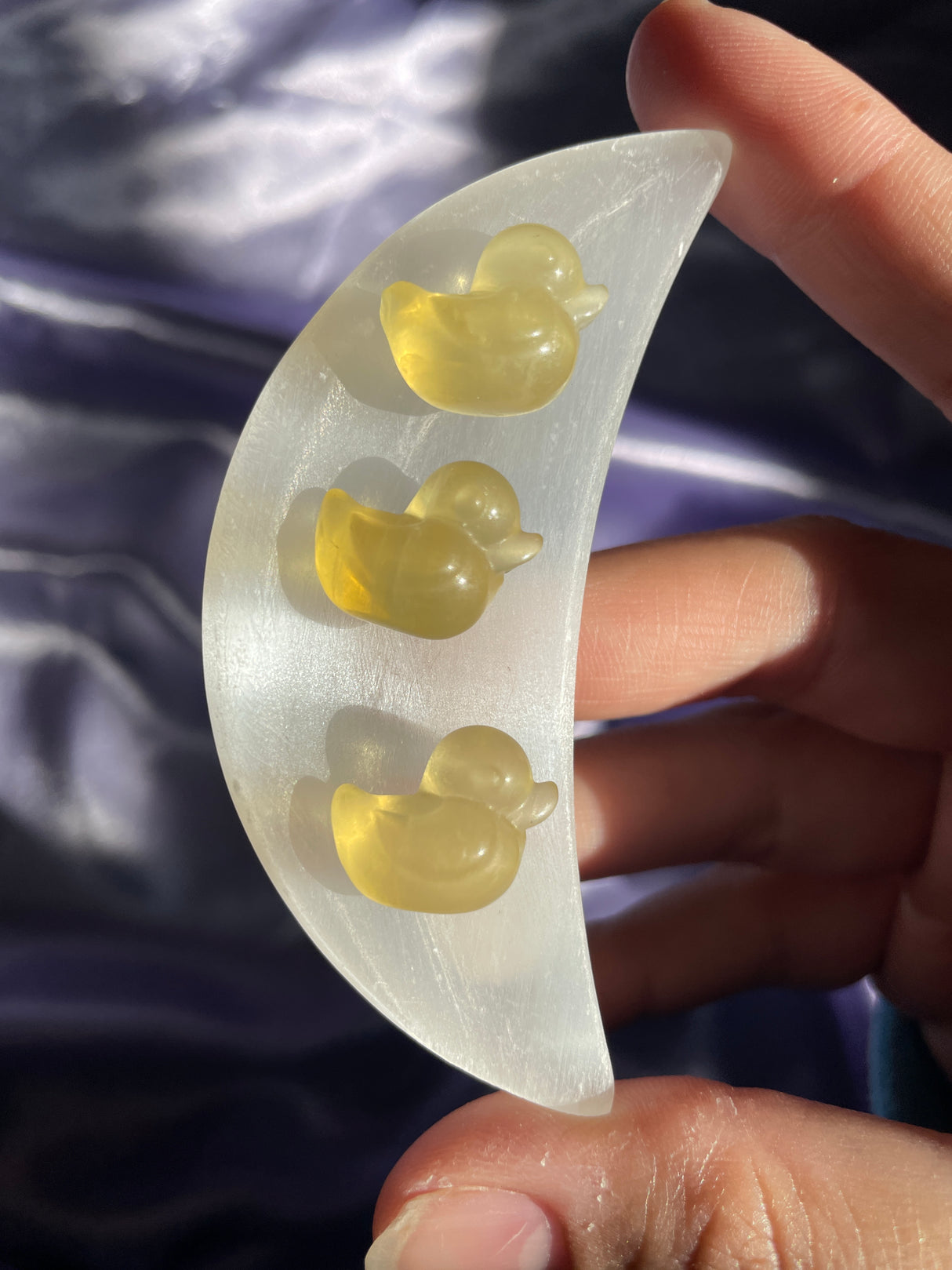 Mini Yellow Fluorite Duck