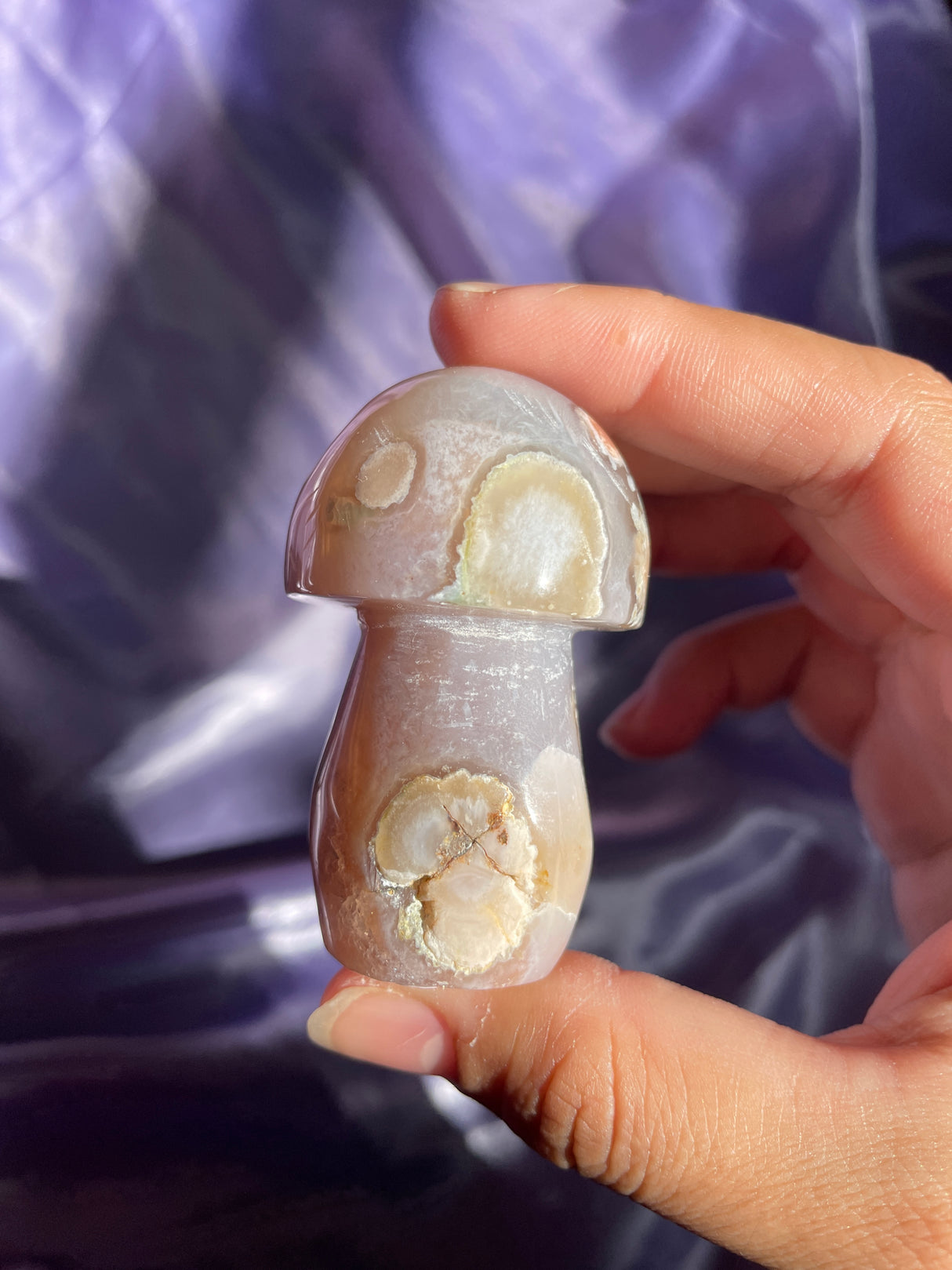 Periwinkle Flower Agate Mushroom