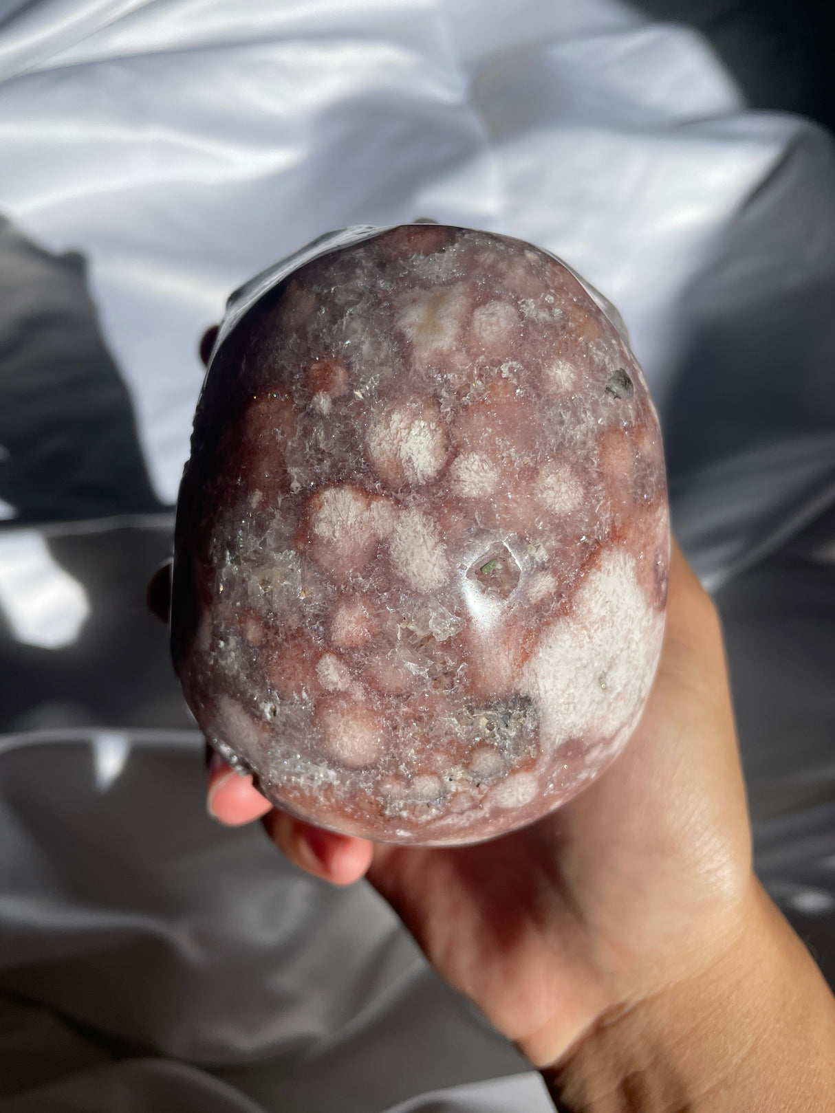 Sparkly Pink Amethyst Skull